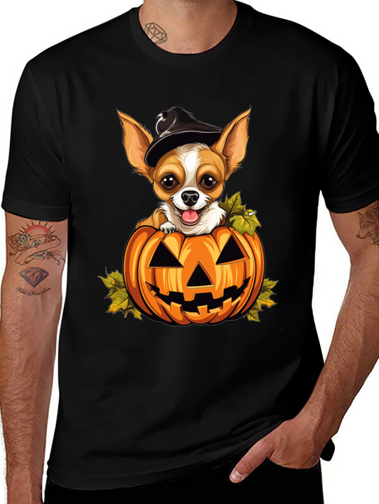 Halloween Chihuahua in Pumpkin T-Shirt