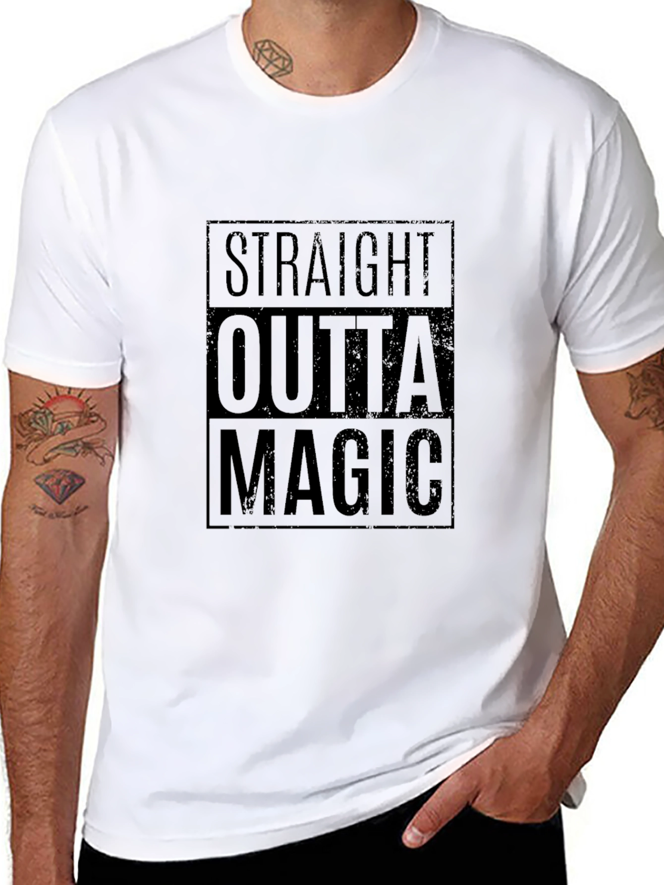 Straight Outta Magic Black Graphic T-Shirt