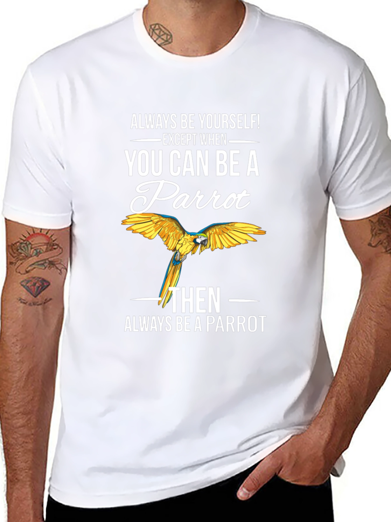 Always Be Yourself Parrot Graphic T-Shirt