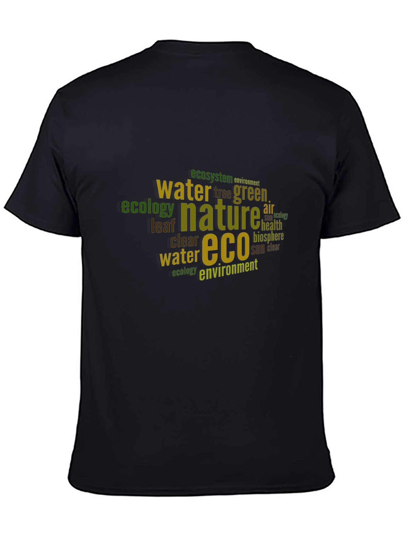 Eco Nature Word Art Black T-Shirt