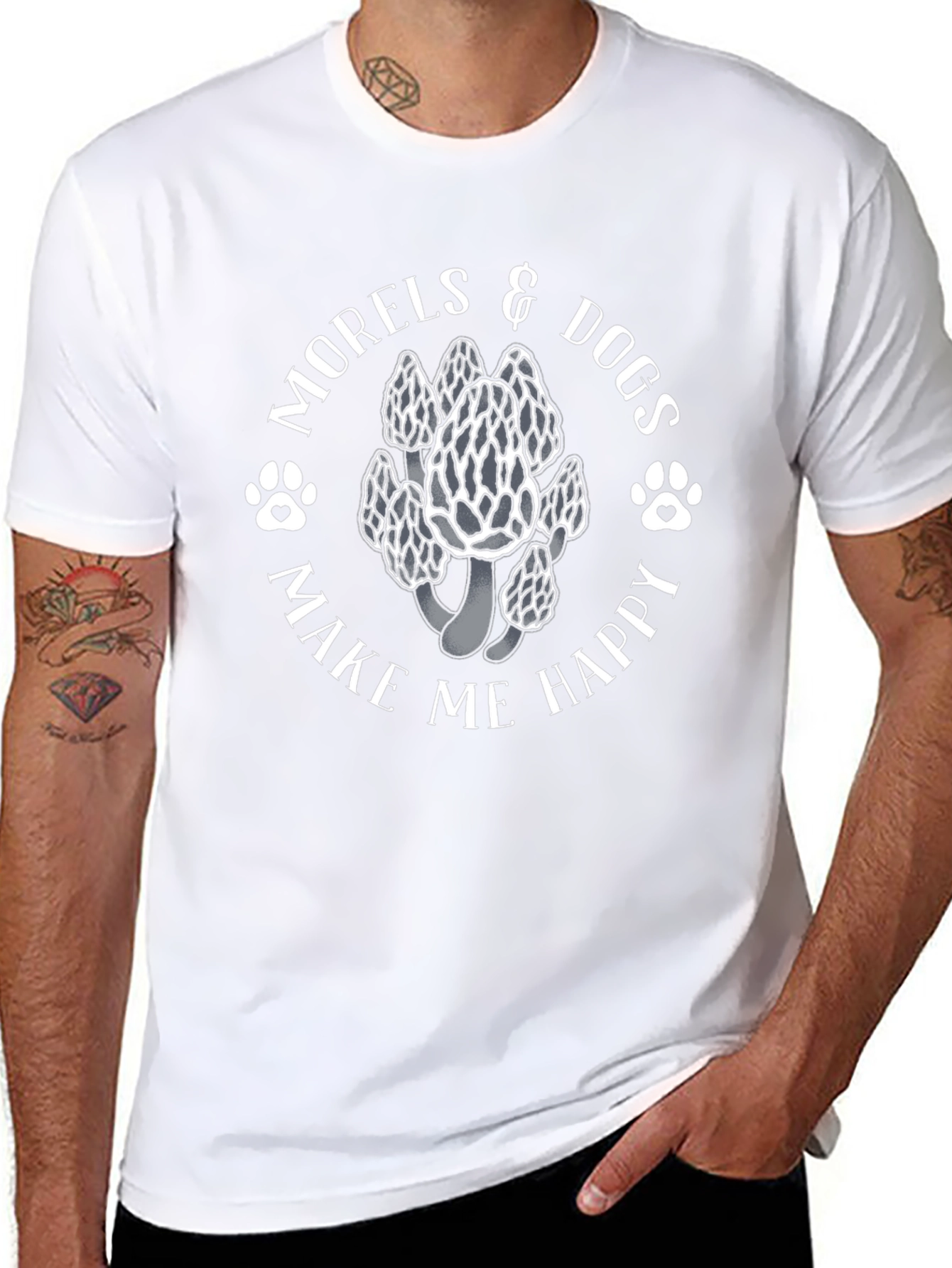Morels & Dogs Make Me Happy Graphic Tee