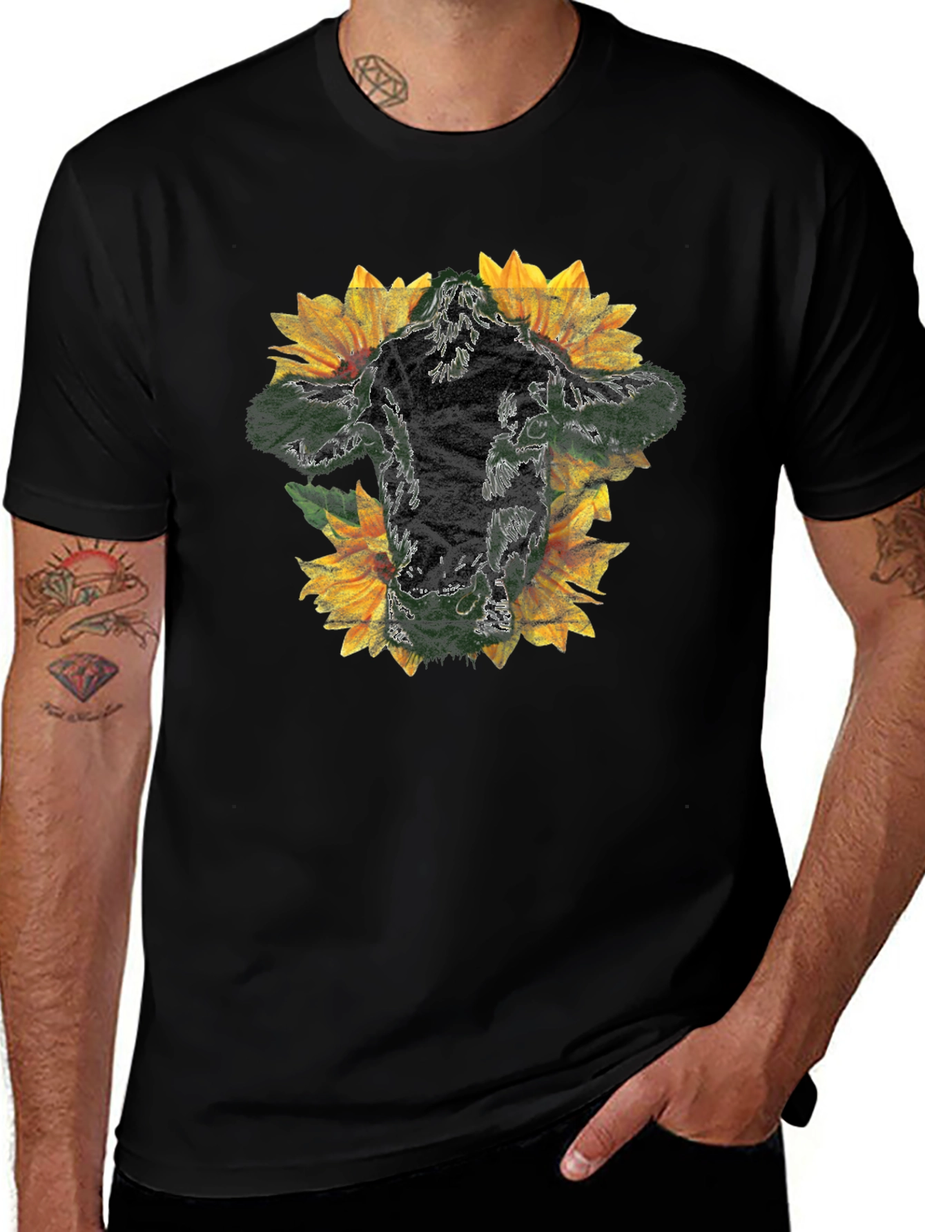 Sunflower Man Black Graphic Tee