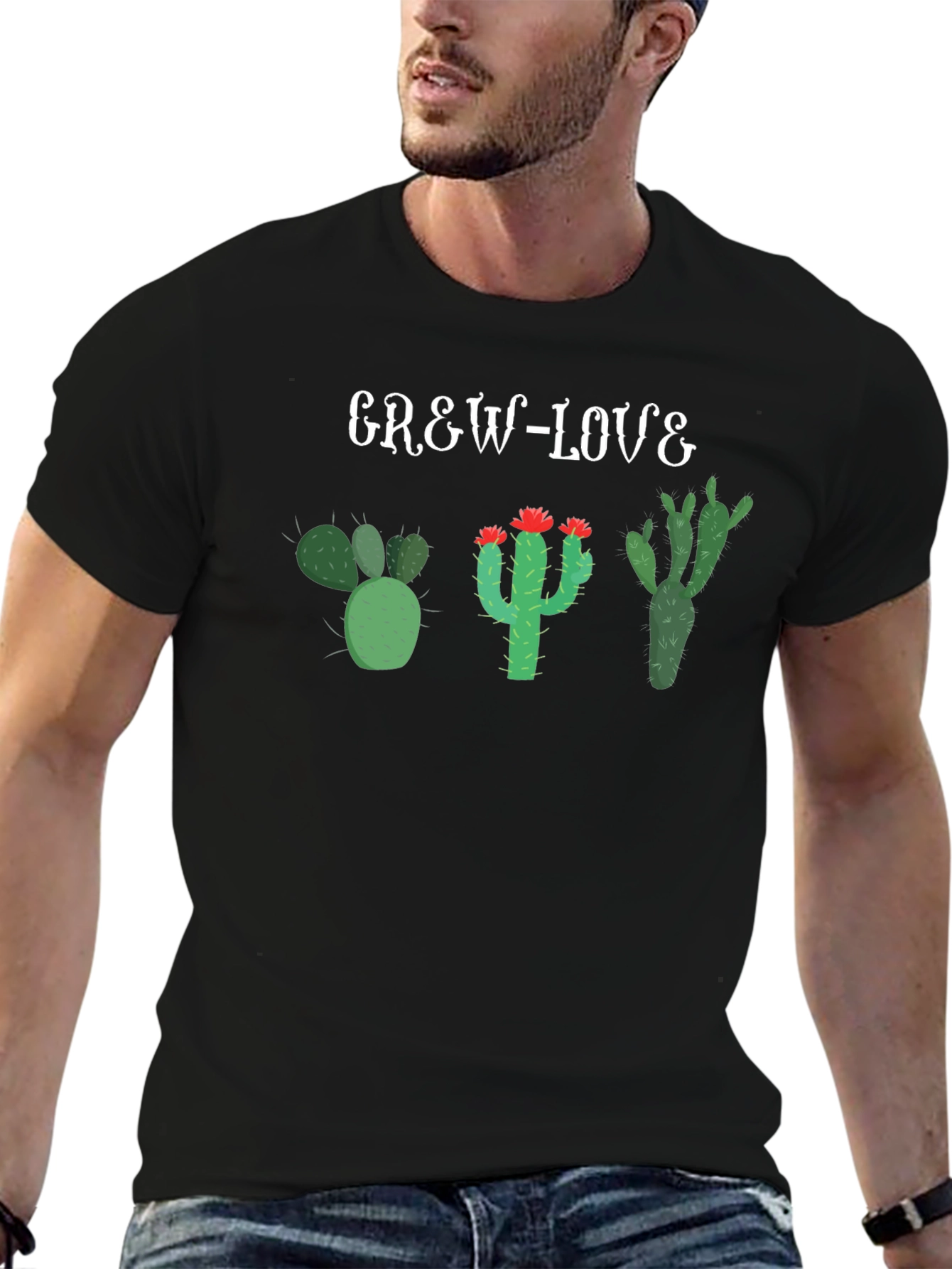 Grew Love Cactus T-Shirt - Unique Desert Plant Tee