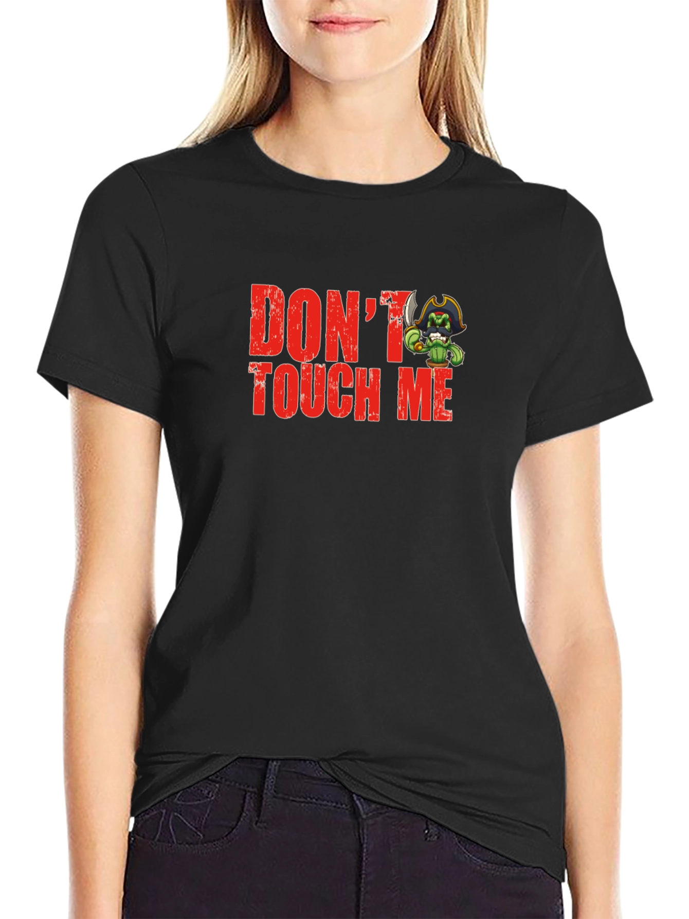 Dont Touch Me Cactus Pirate Graphic T-Shirt