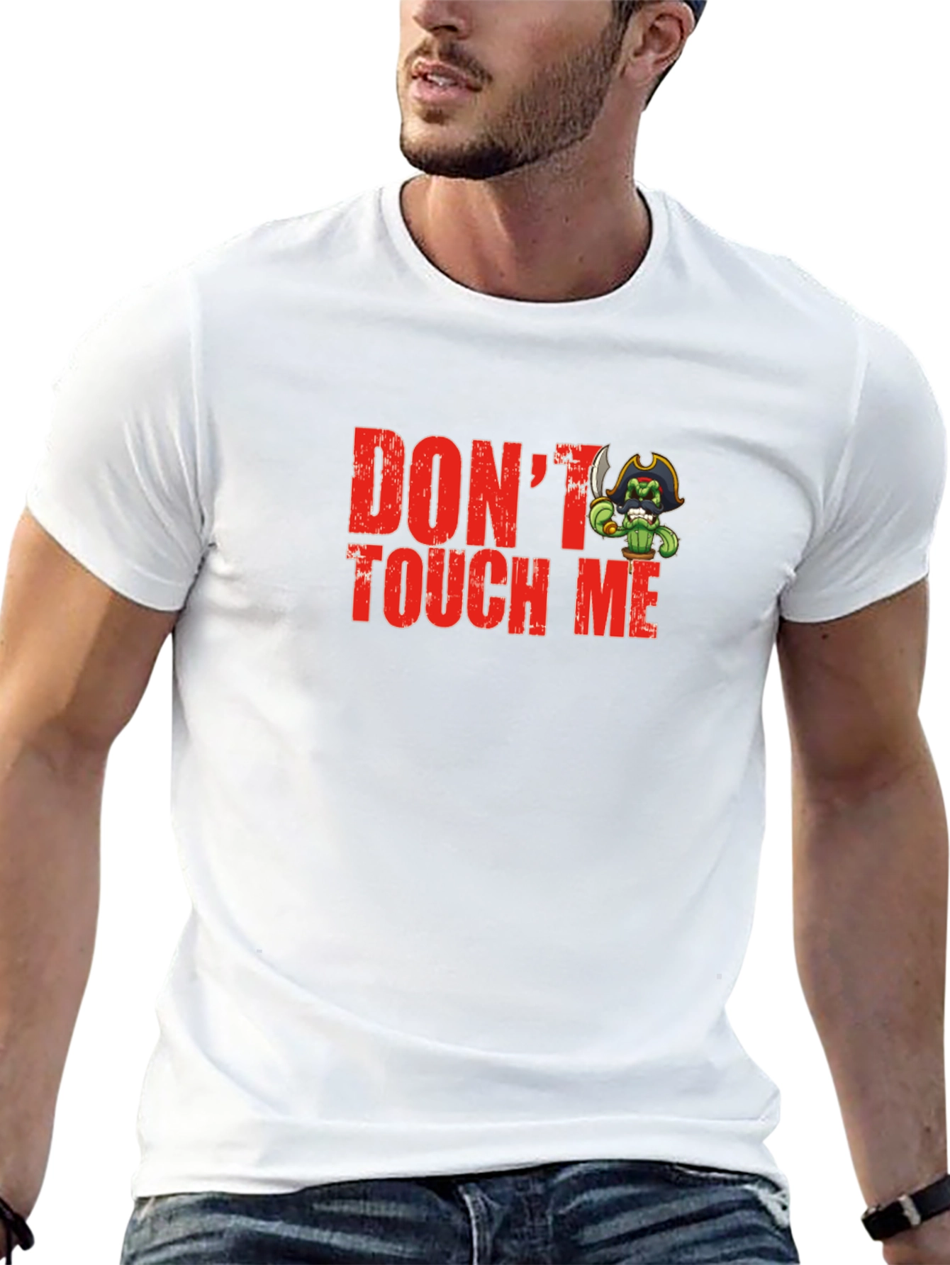 Dont Touch Me Cactus Pirate Graphic T-Shirt