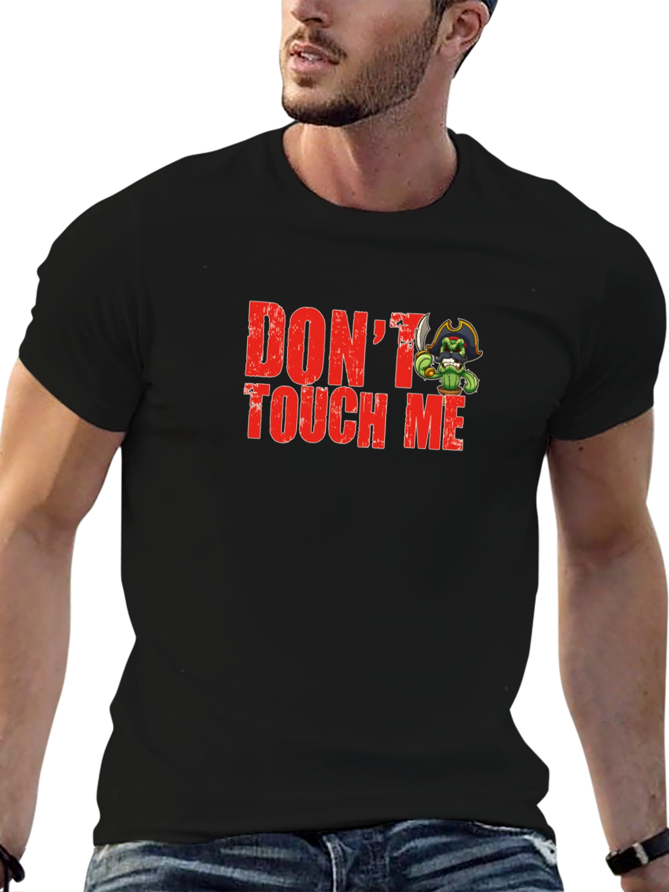 Dont Touch Me Cactus Pirate Graphic T-Shirt