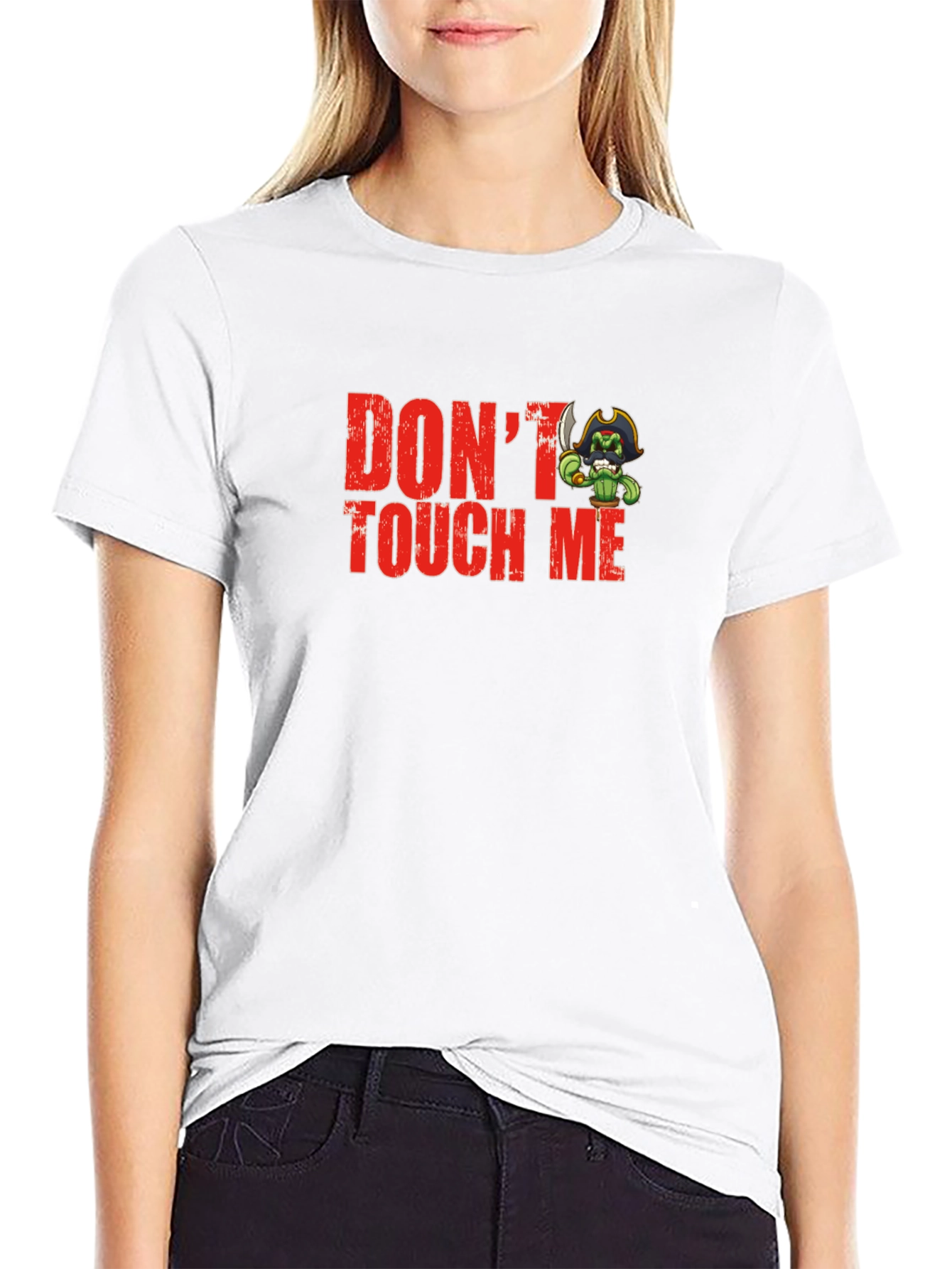 Dont Touch Me Cactus Pirate Graphic T-Shirt