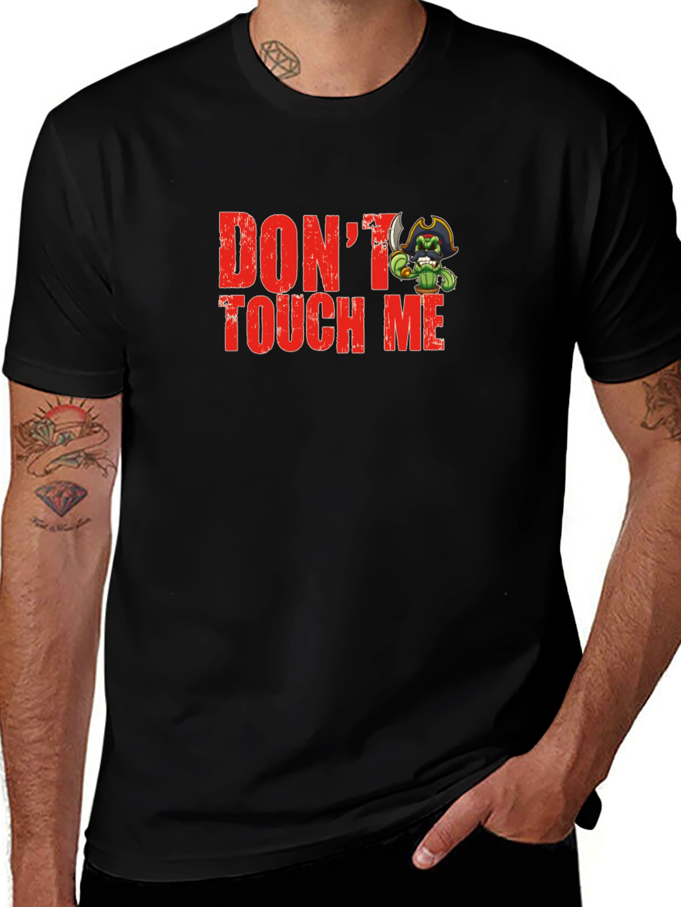 Dont Touch Me Cactus Pirate Graphic T-Shirt