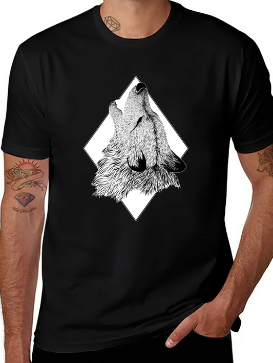 Wolf Graphic Print Black T-Shirt