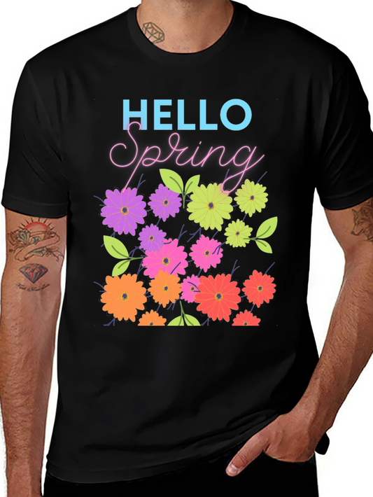 Hello Spring Floral Graphic Tee