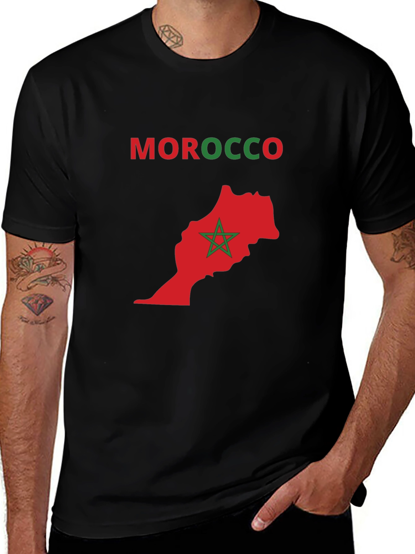 Morocco Map T-Shirt - National Pride Tee