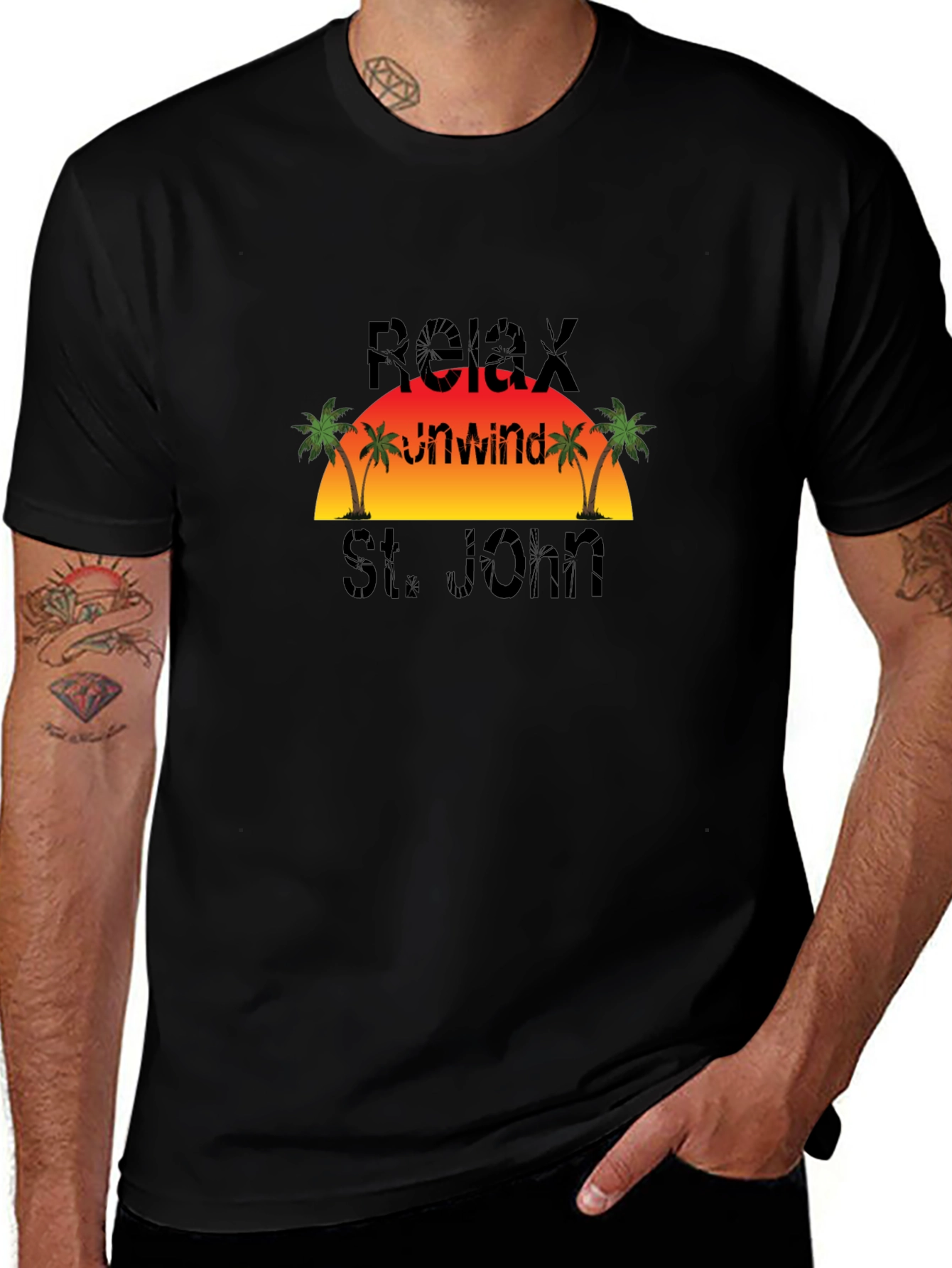 Relax Unwind St. John Black T-Shirt
