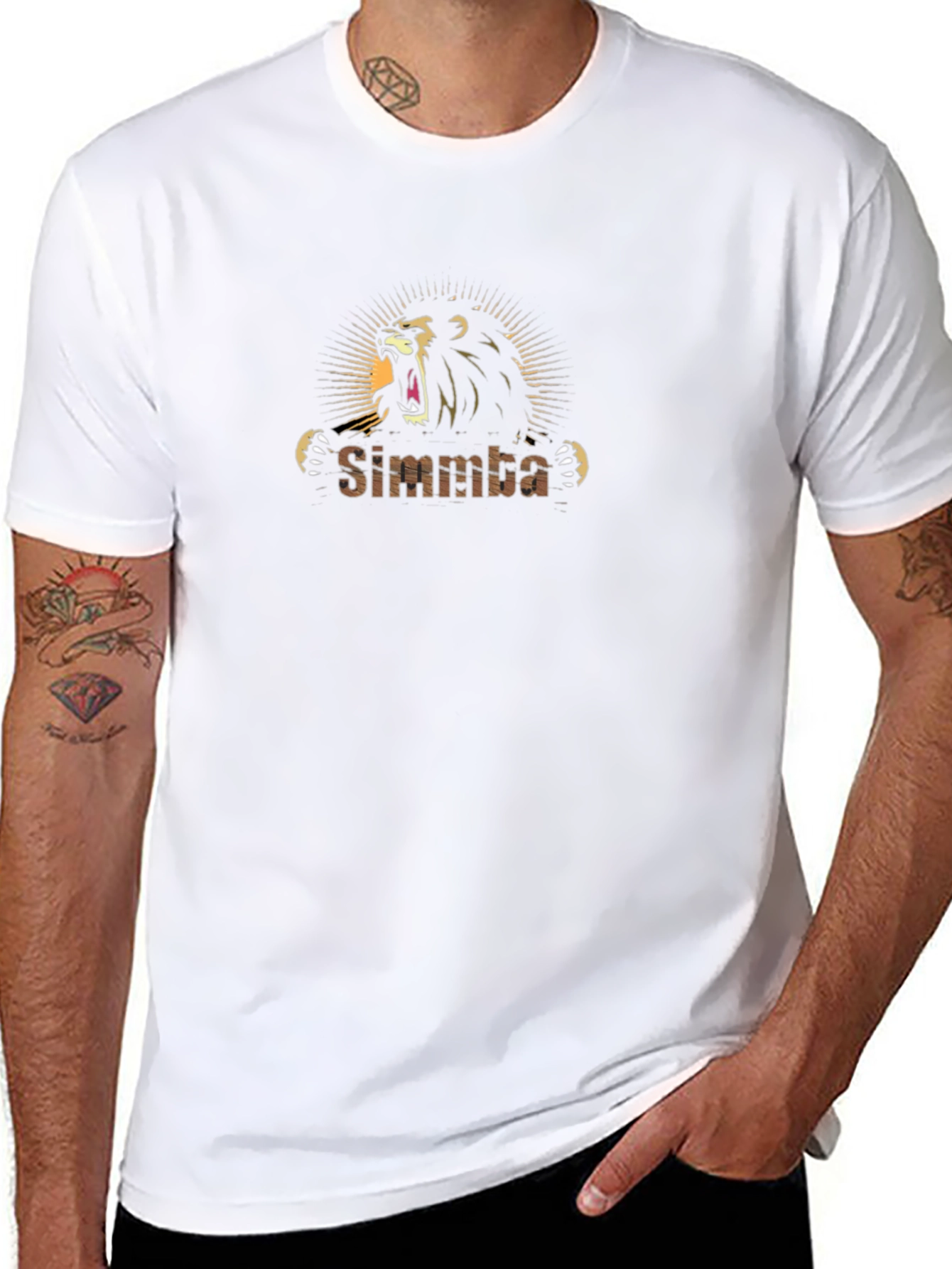 Simmba Lion Graphic Print T-Shirt - Black