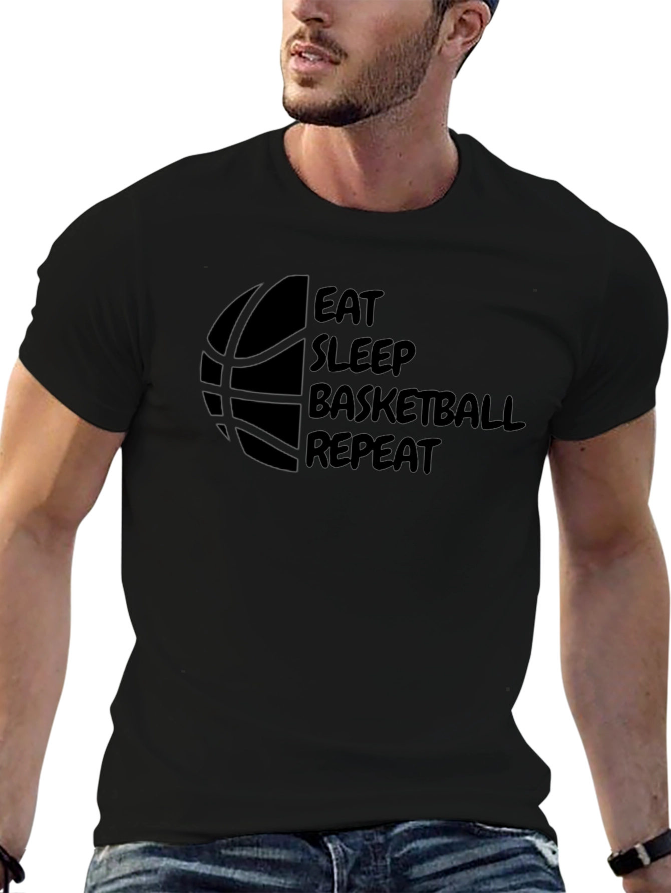 Eat Sleep Basketball Repeat Graphic Tee