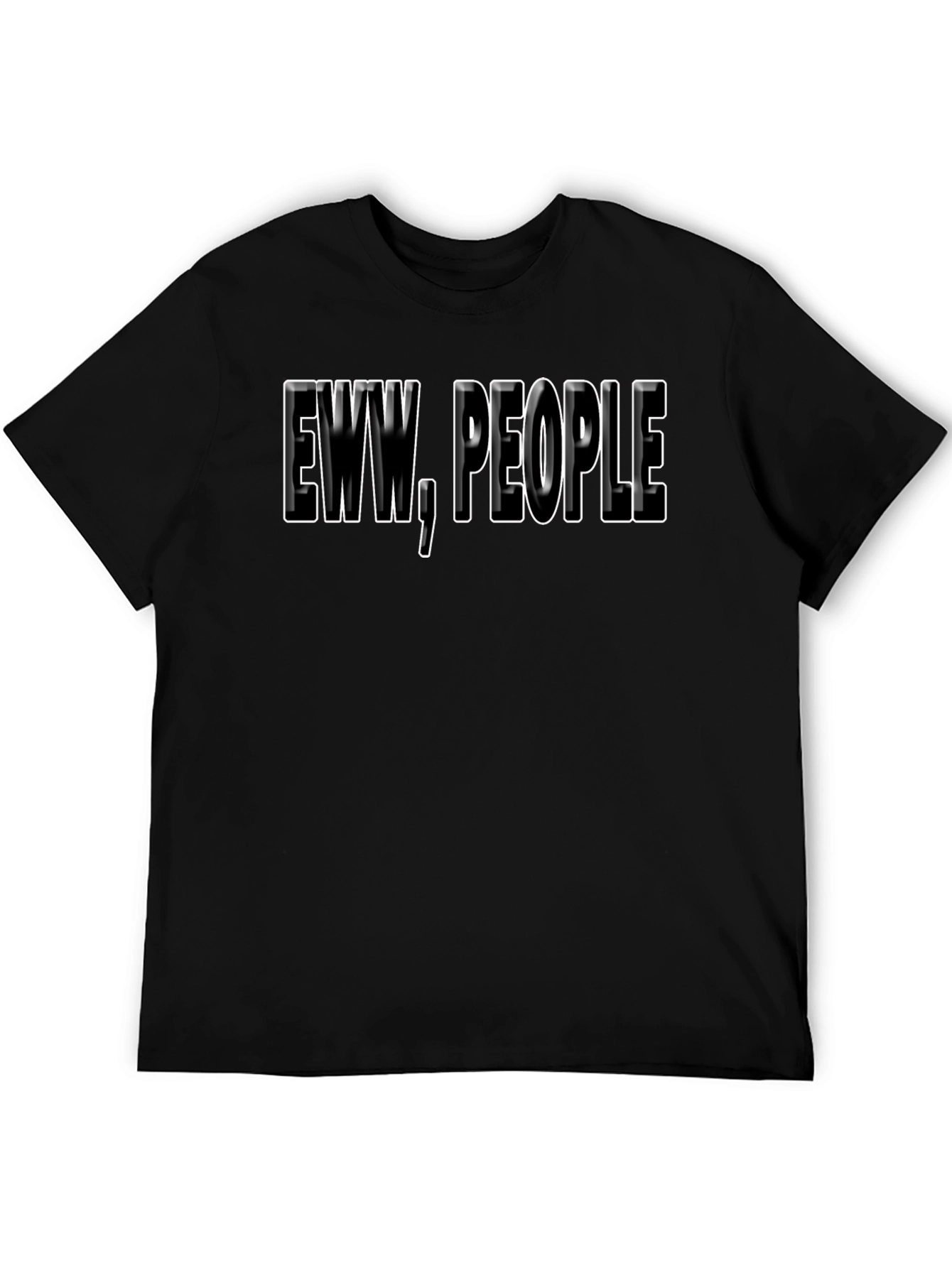 Eww People Graphic Tee - Soft Black Cotton