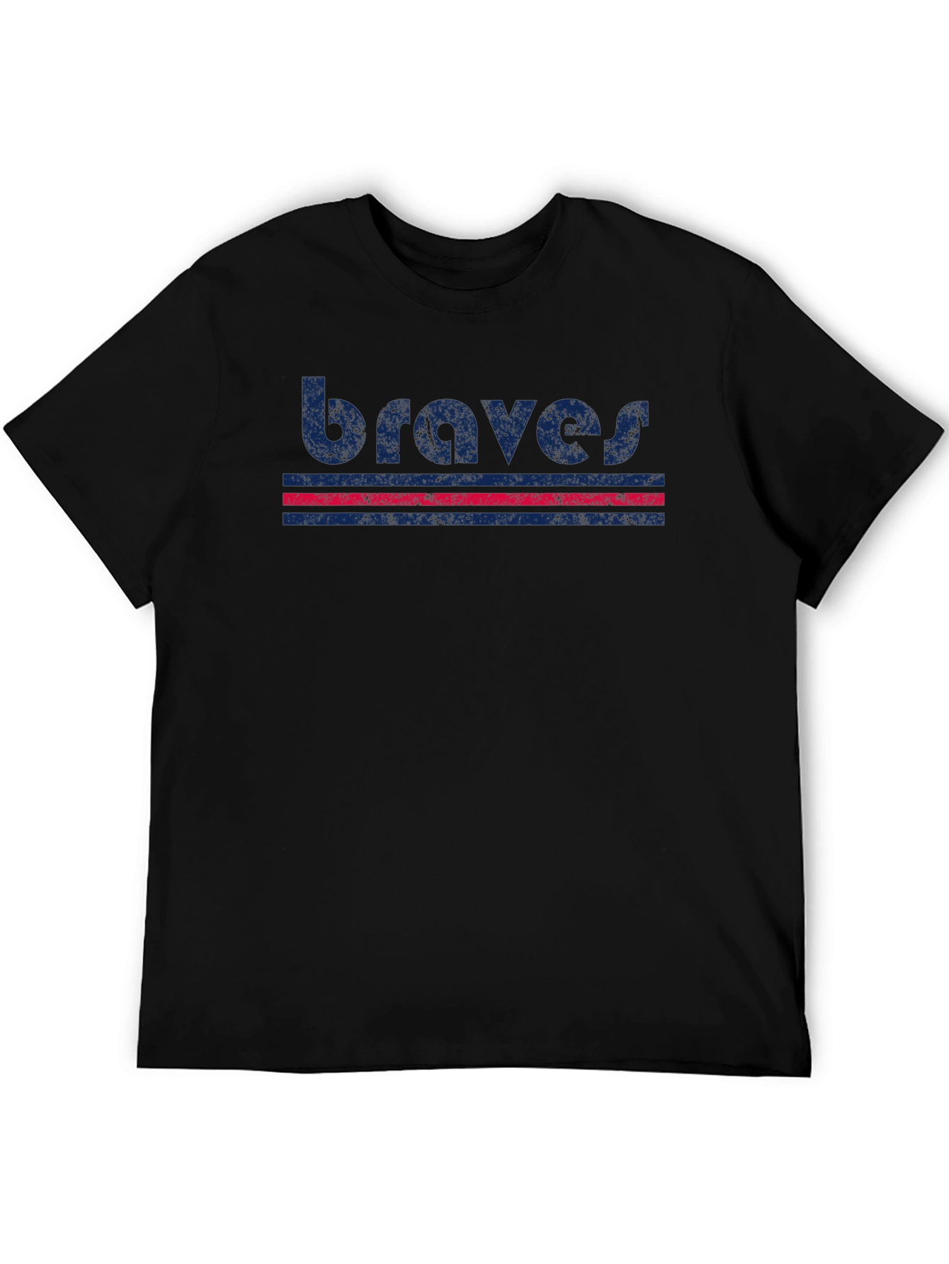 Braves Retro Graphic T-Shirt - Black Cotton Blend