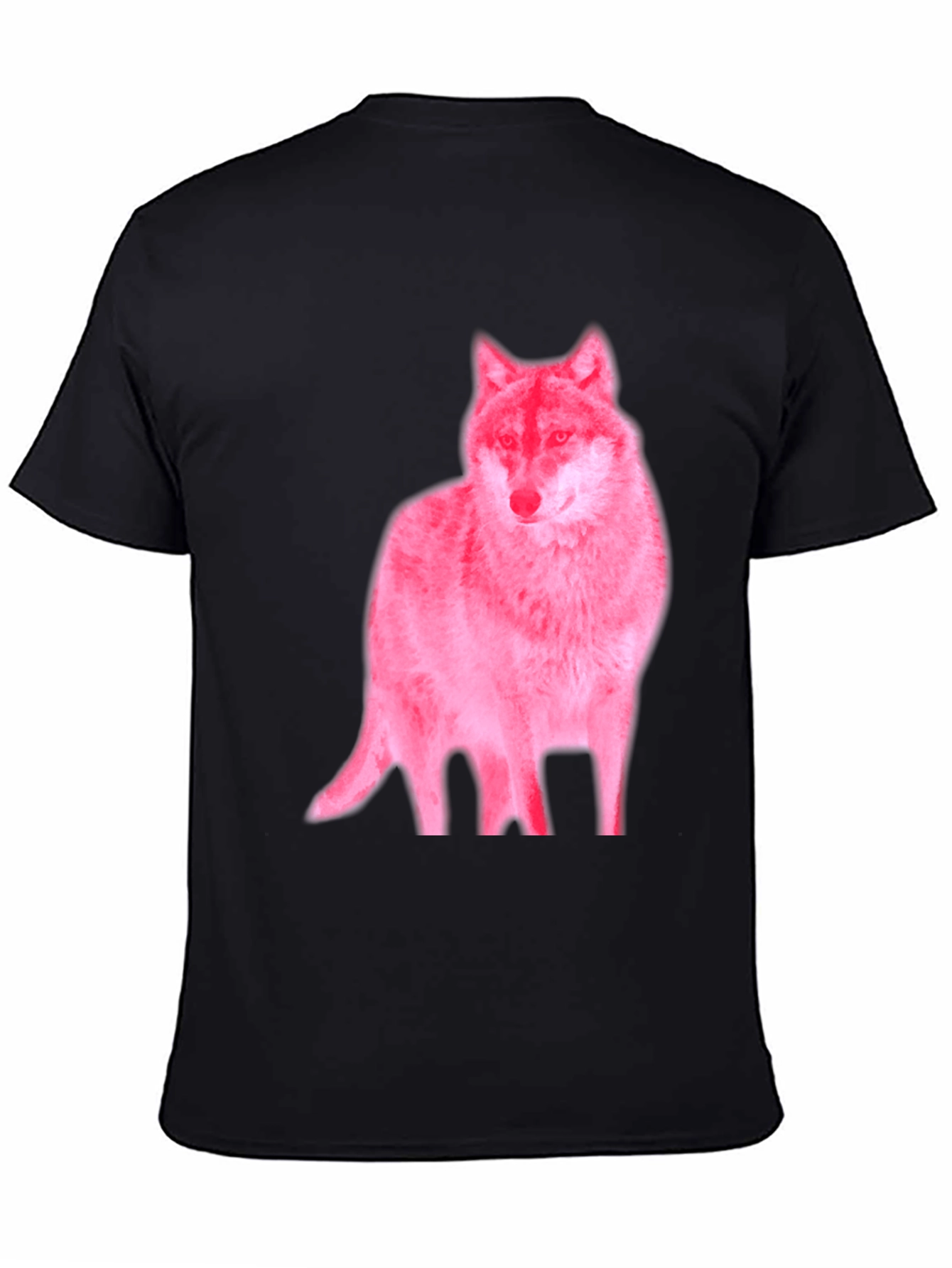 Mens Black Wolf Graphic Tee - Unique Design