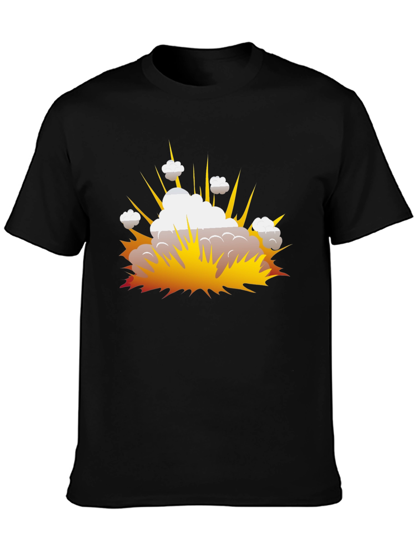 Explosion Graphic Print Black T-Shirt