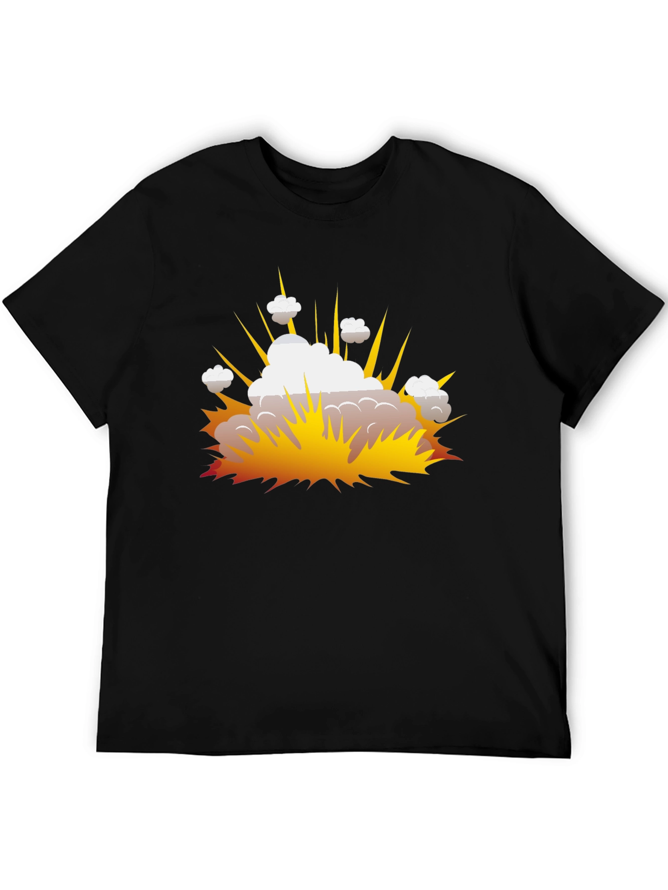 Explosion Graphic Print Black T-Shirt