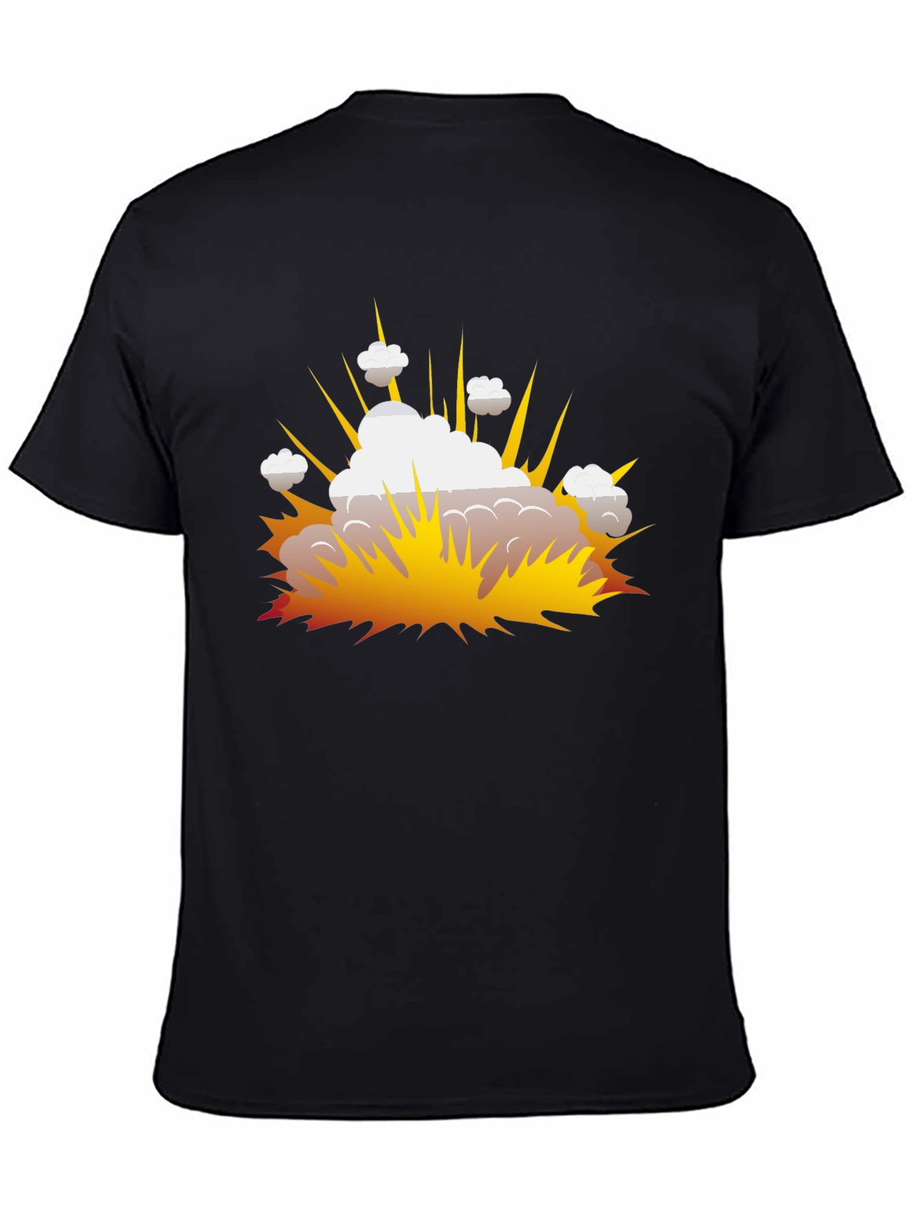 Explosion Graphic Print Black T-Shirt