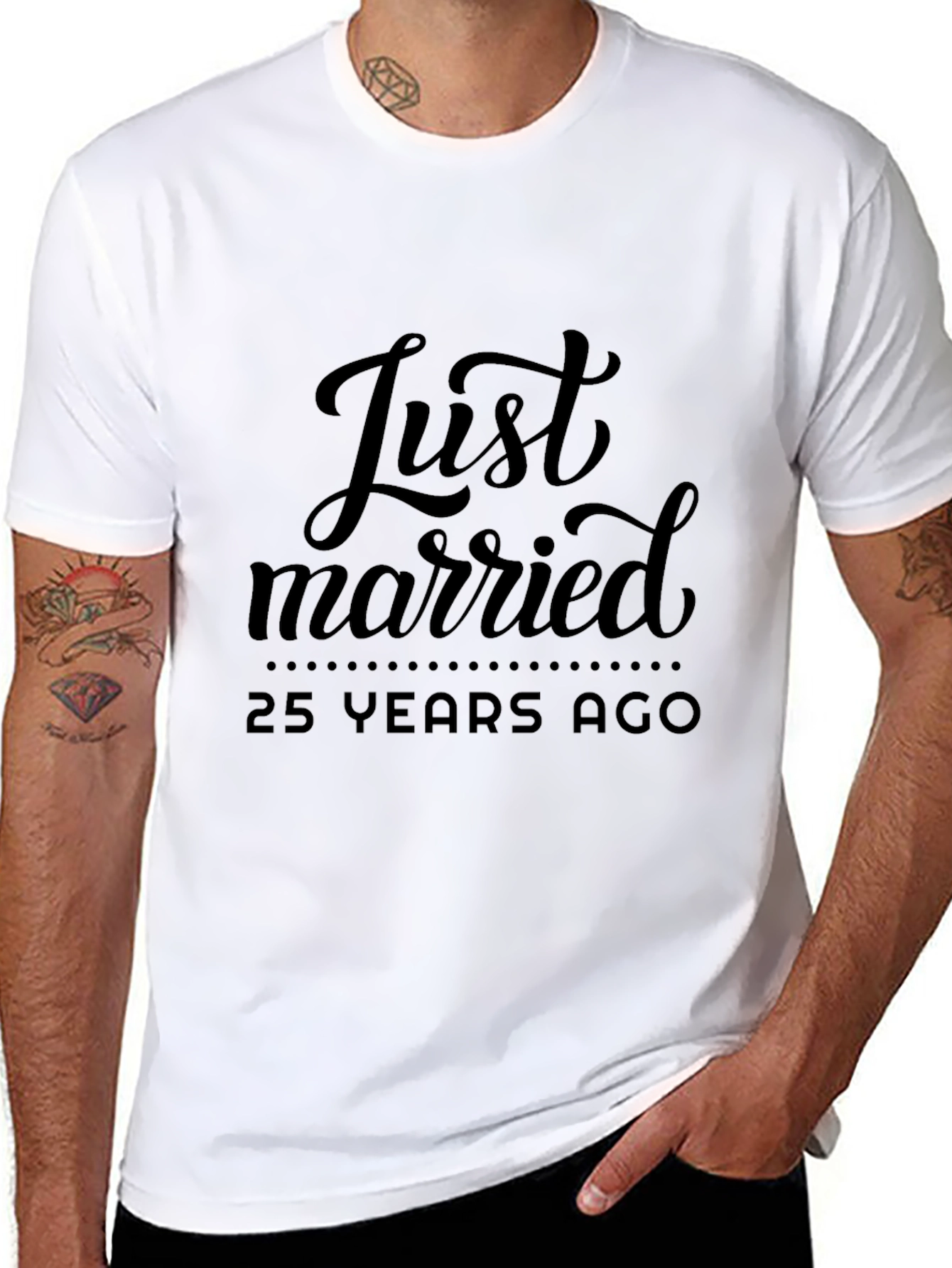 Just Married 25 Years Ago - Anniversary T-Shirt