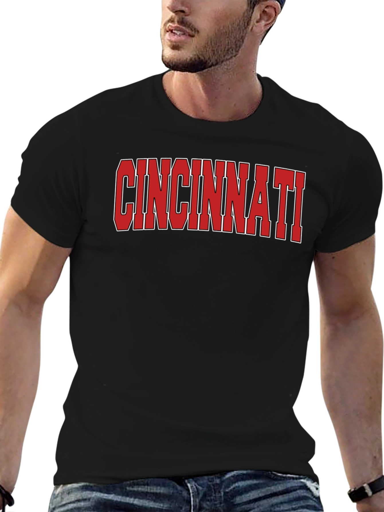 Cincinnati Graphic T-Shirt Black Cotton Tee