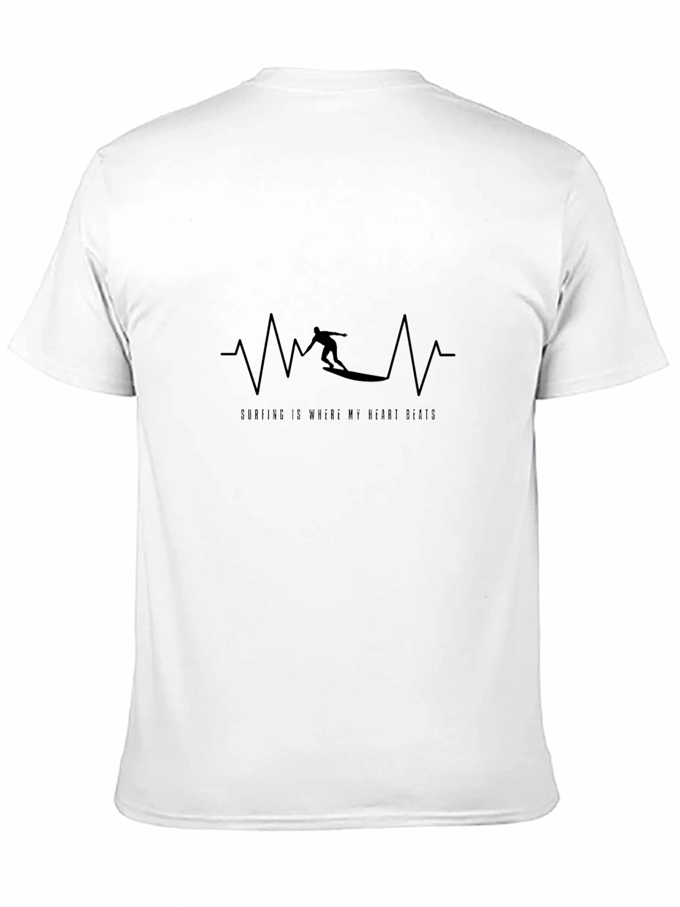 Surfing Heartbeat T-Shirt - Where My Heart Beats