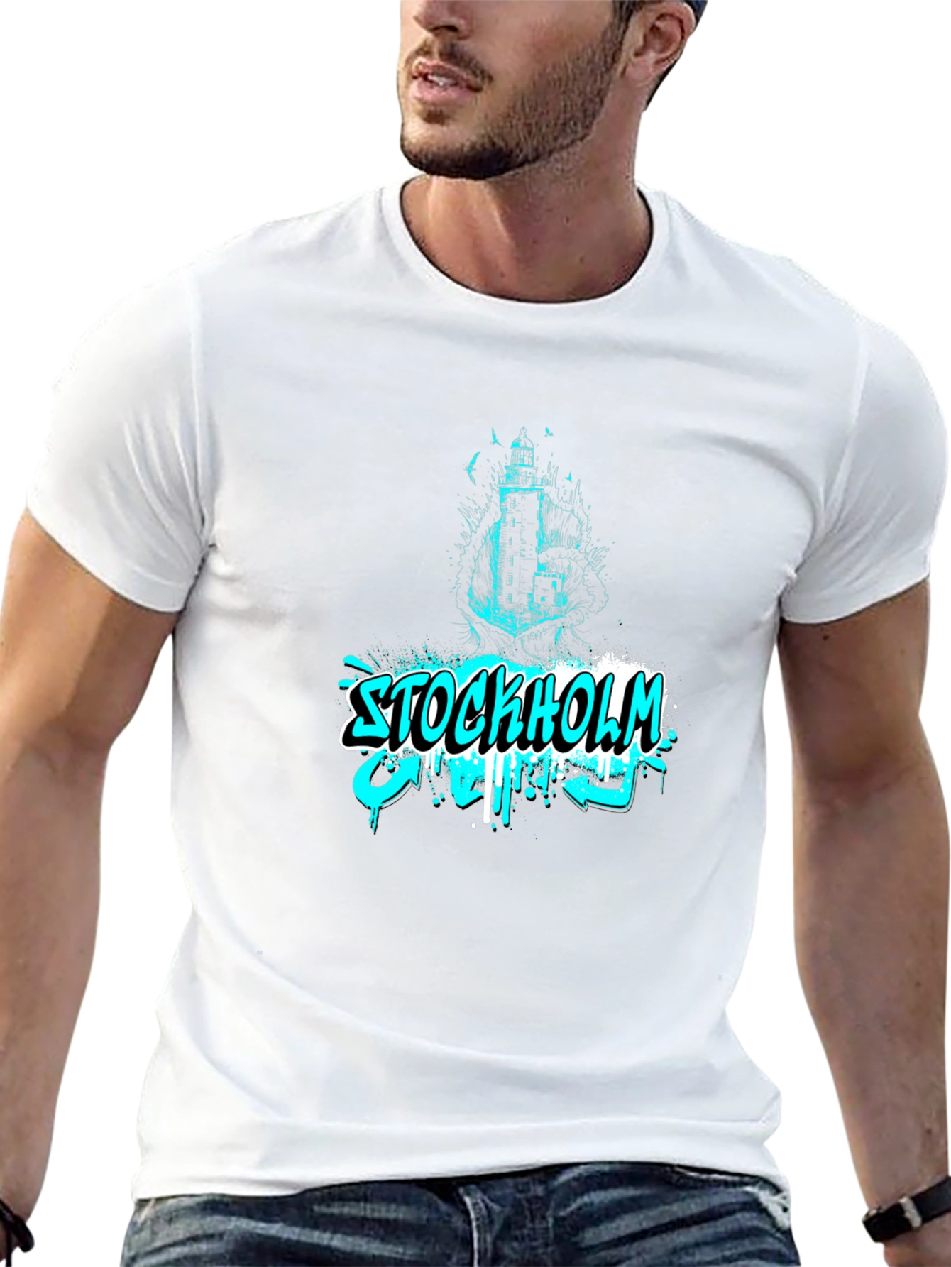 Stockholm Graffiti T-Shirt - Black Cotton Tee