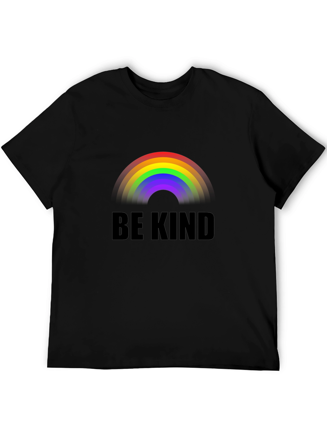 Be Kind Rainbow T-Shirt - Soft Black Tee
