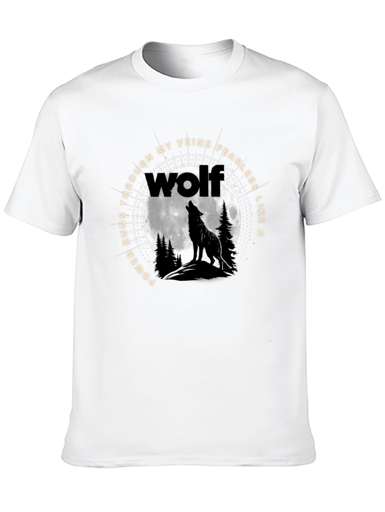 Wolf Howling at Moon Graphic Tee - Fearless Design