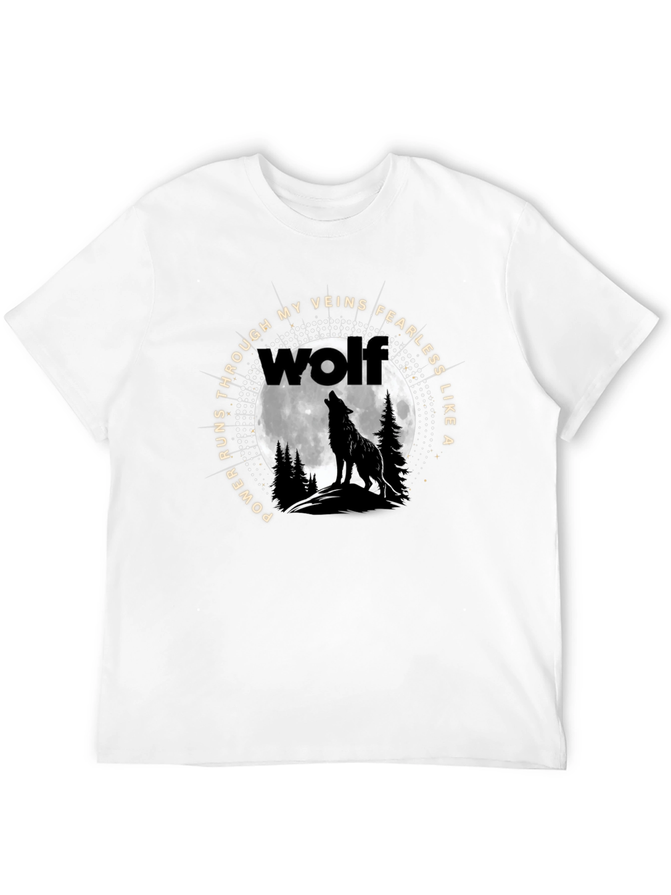 Wolf Howling at Moon Graphic Tee - Fearless Design