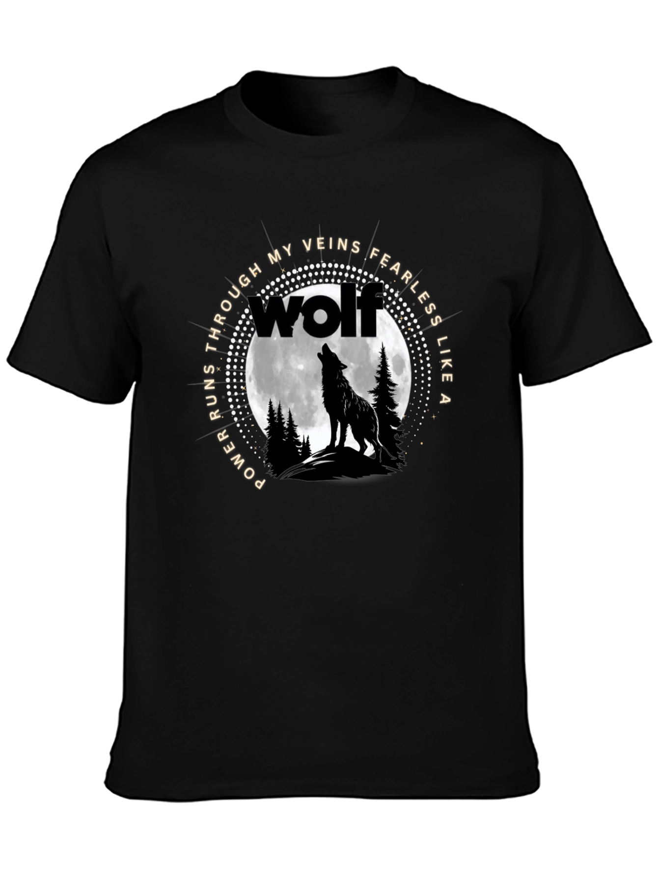 Wolf Howling at Moon Graphic Tee - Fearless Design