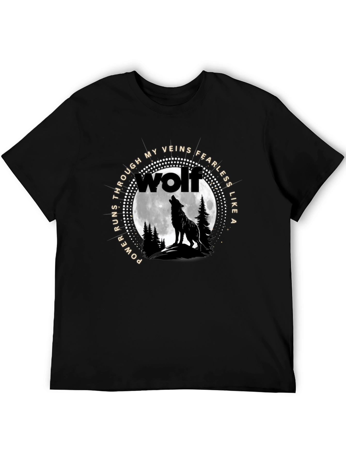Wolf Howling at Moon Graphic Tee - Fearless Design