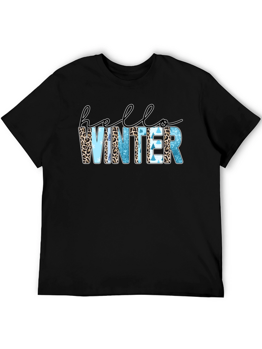 Hello Winter Black Graphic Tee