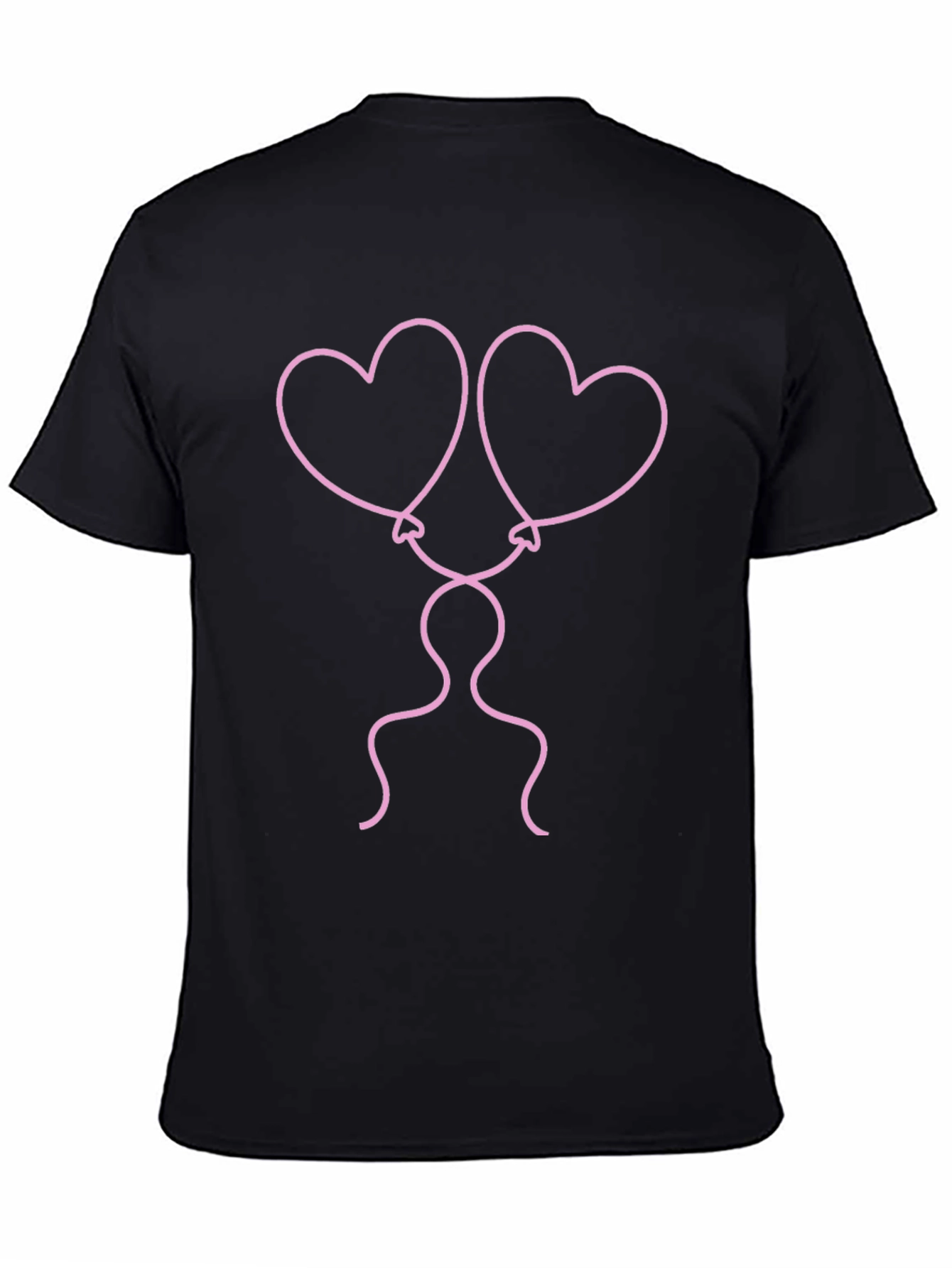 Heart Balloons Graphic Tee - Black