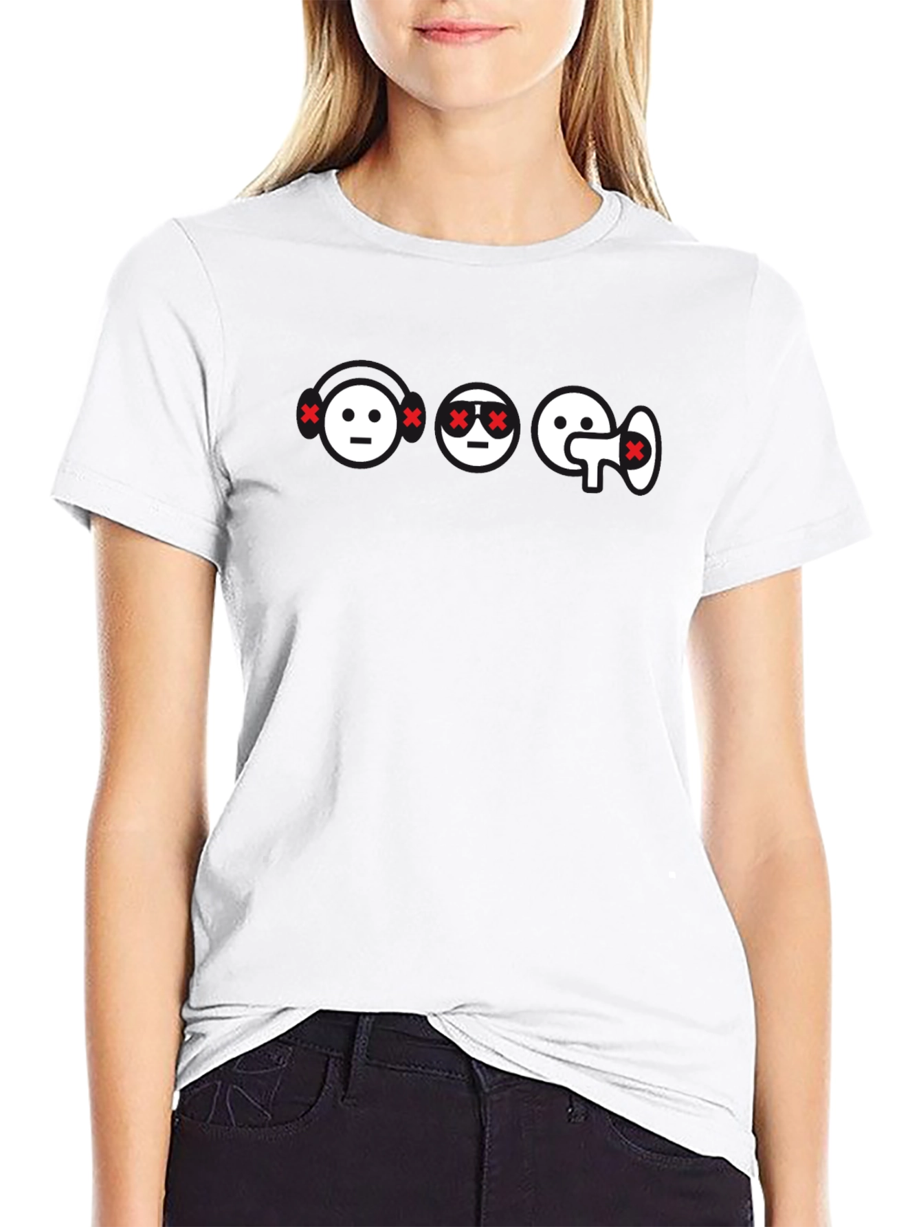 Emoji T-Shirt -  Black Crew Neck Graphic Tee