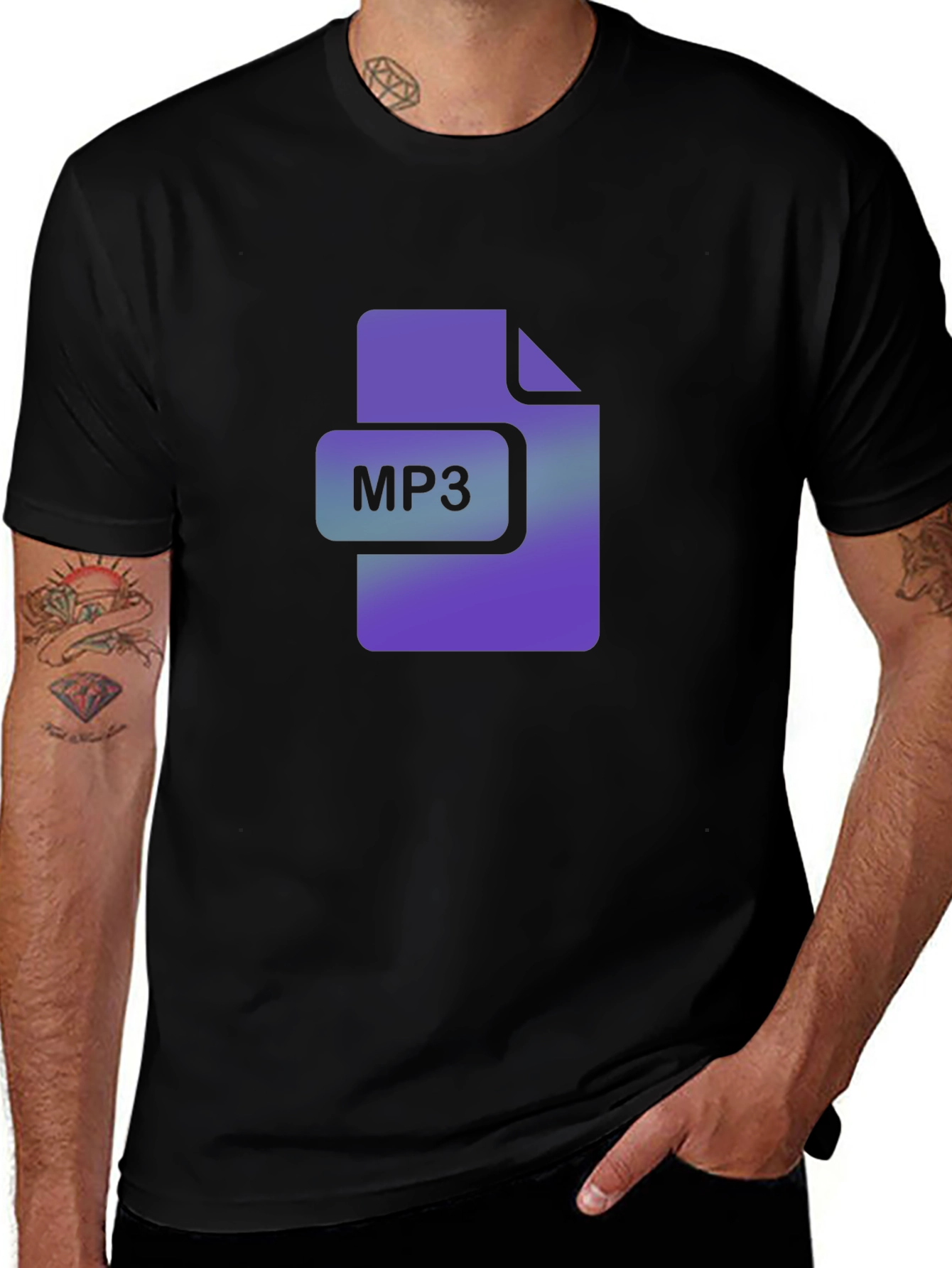 MP3 File Icon Black T-Shirt