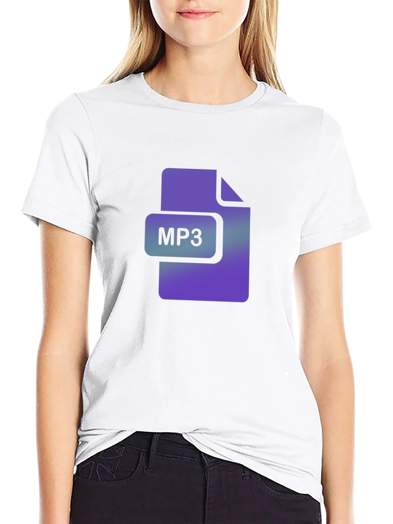 MP3 File Icon Black T-Shirt
