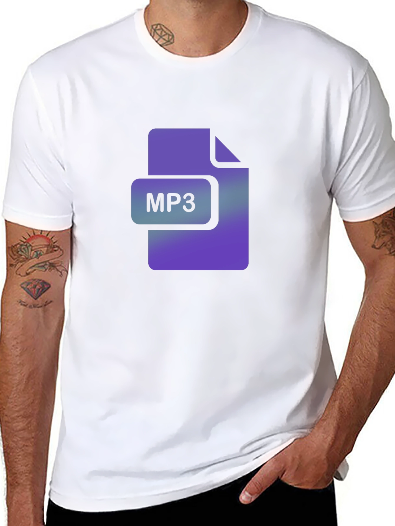 MP3 File Icon Black T-Shirt