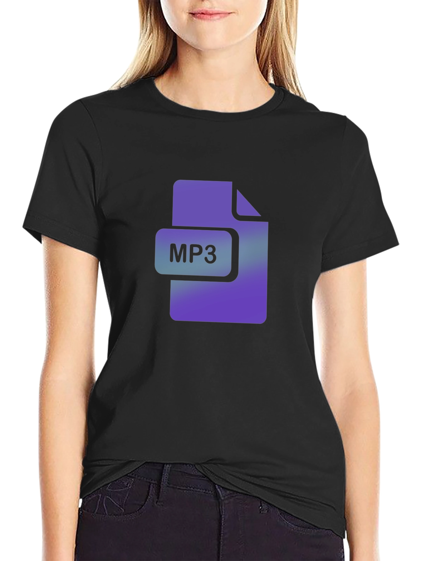 MP3 File Icon Black T-Shirt