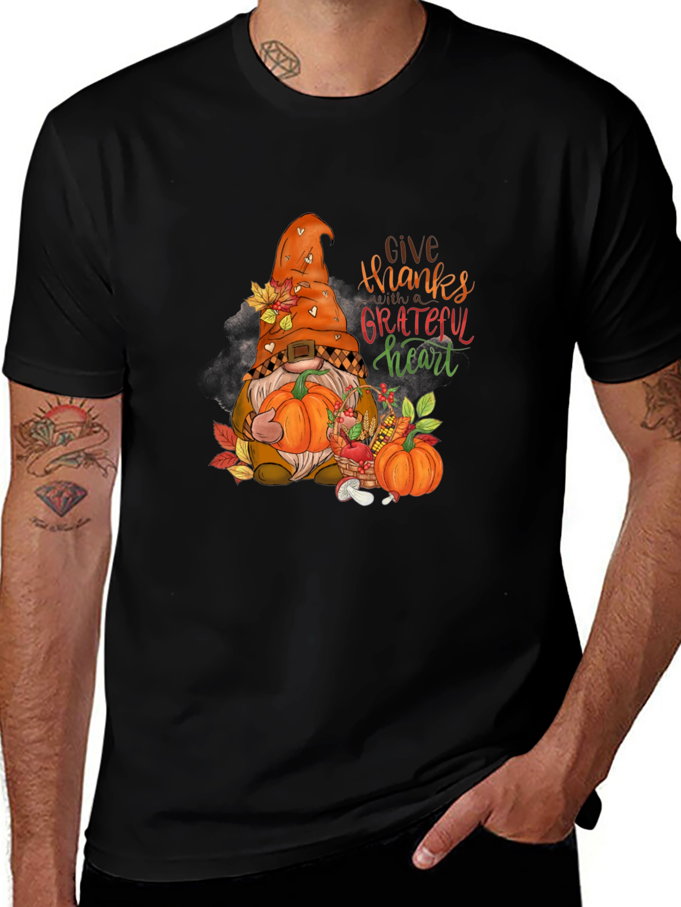 Give Thanks Gnome Graphic Tee