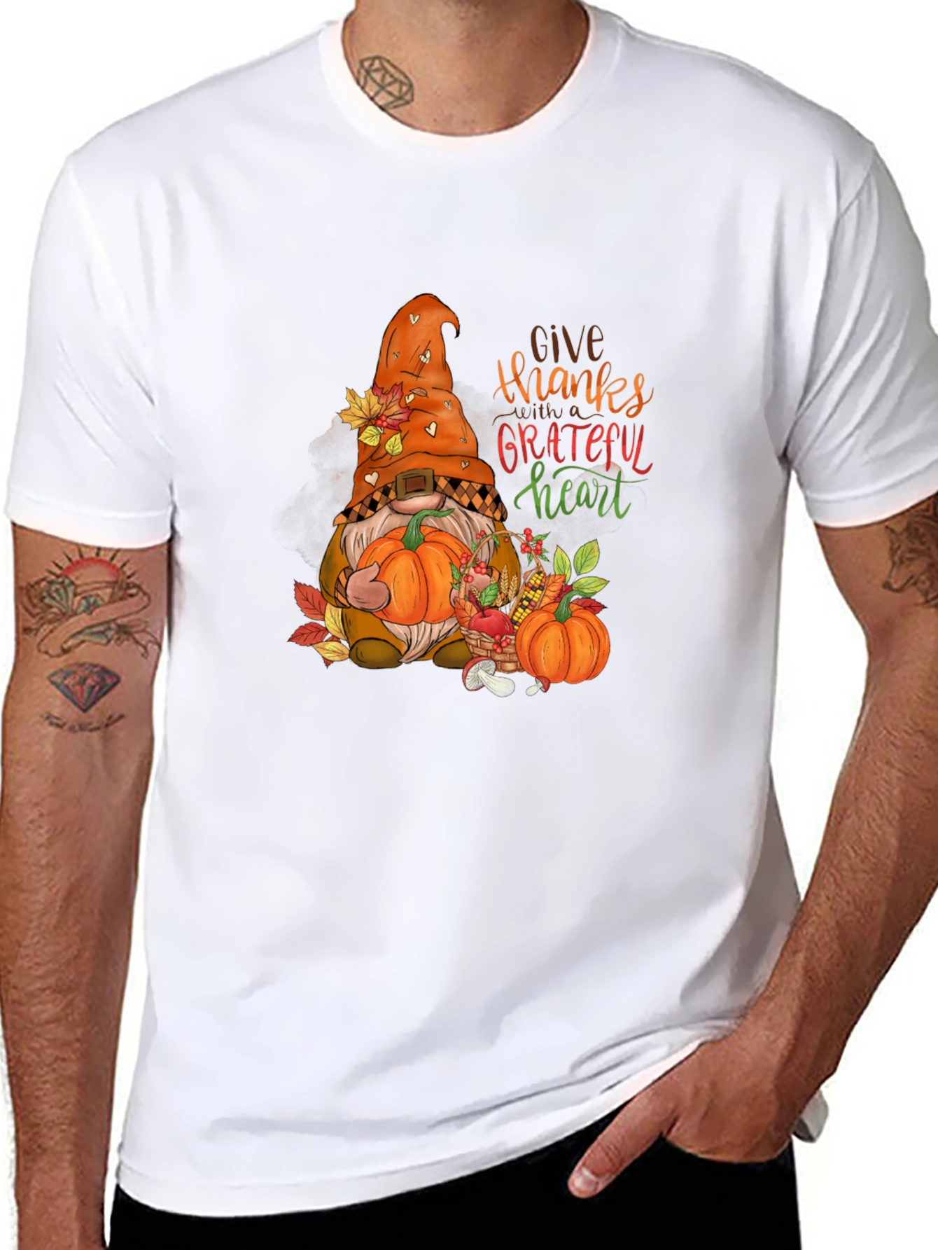 Give Thanks Gnome Graphic Tee