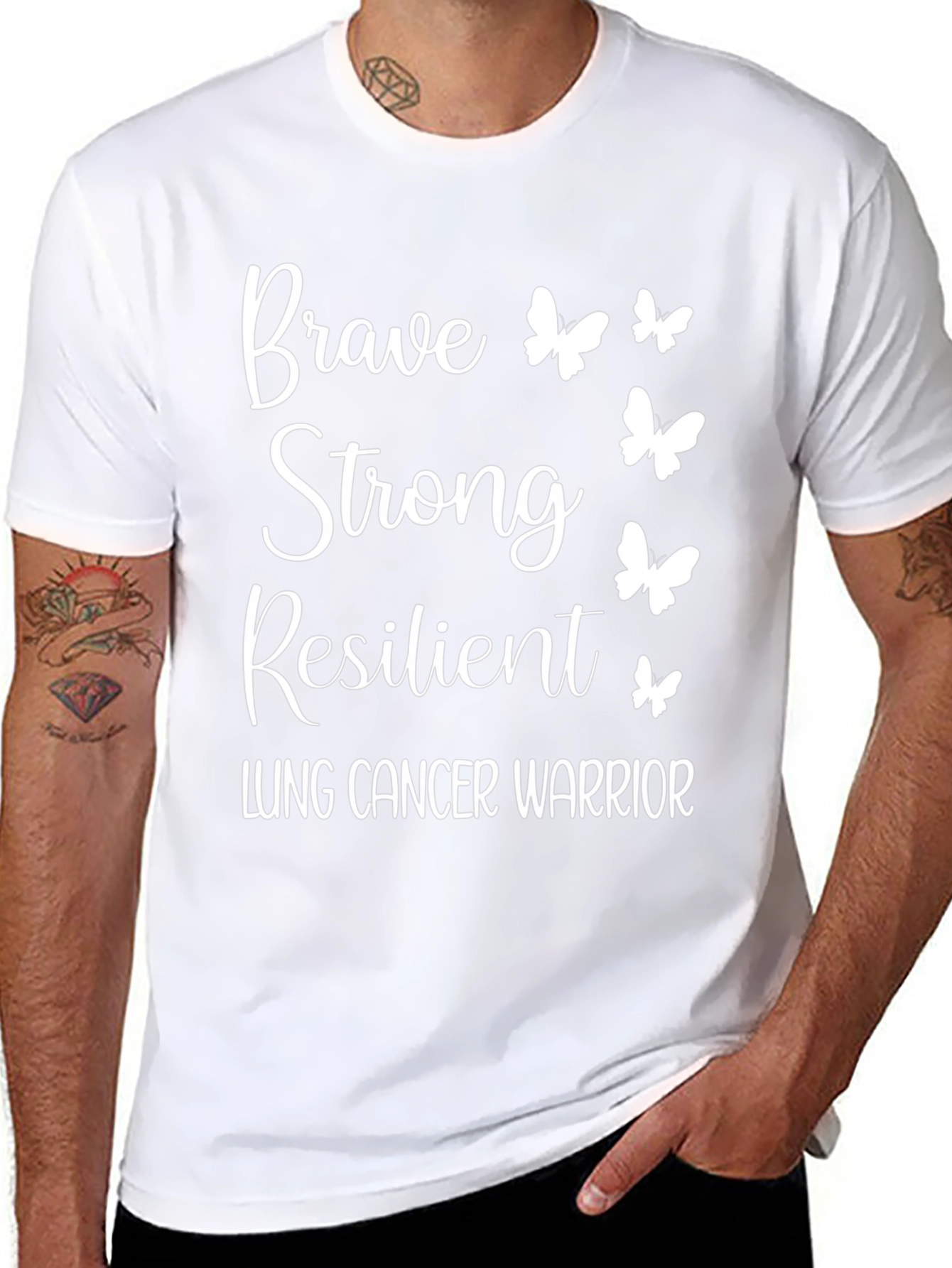 Brave Strong Resilient Lung Cancer Warrior T-Shirt