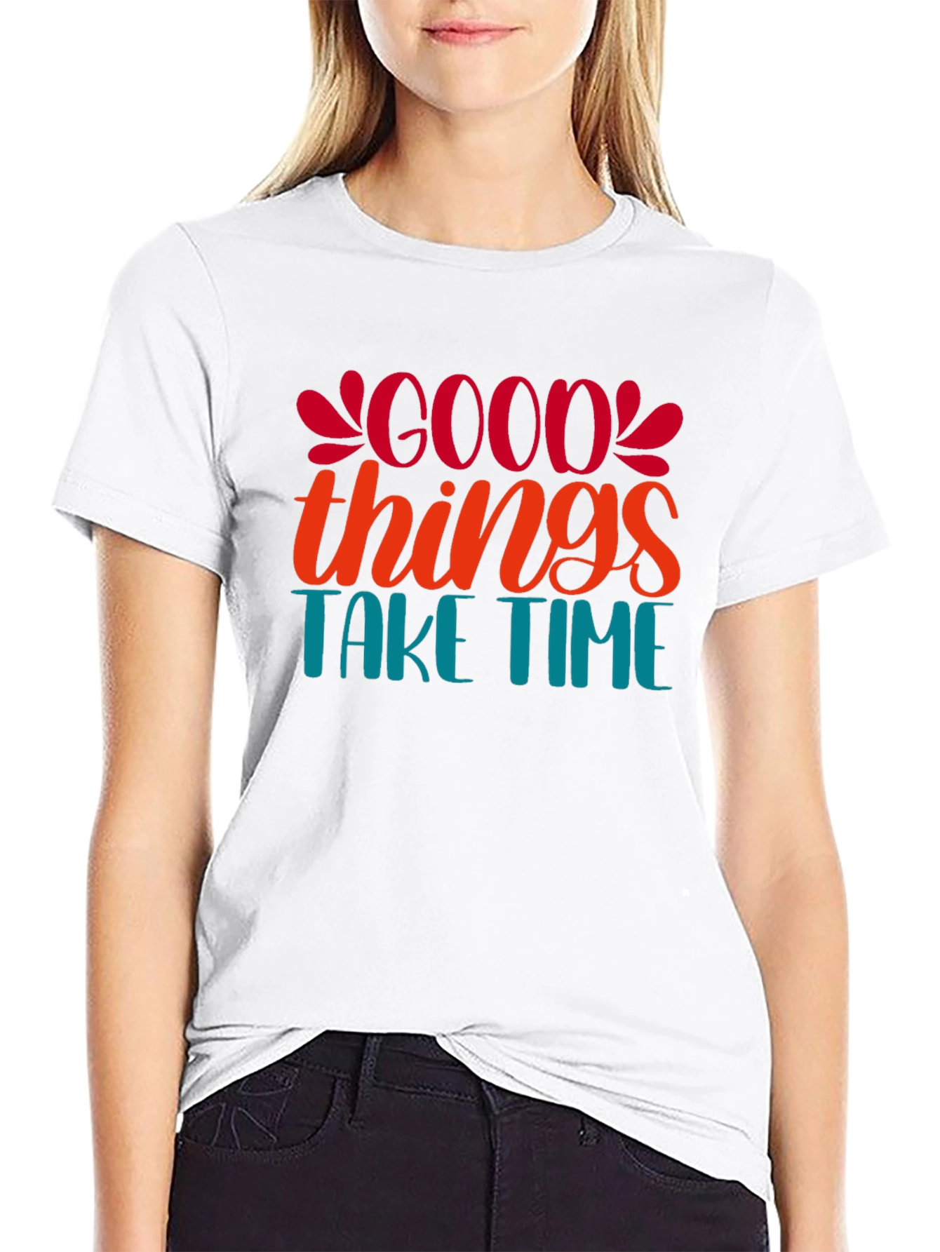 Good Things Take Time Black Graphic Tee