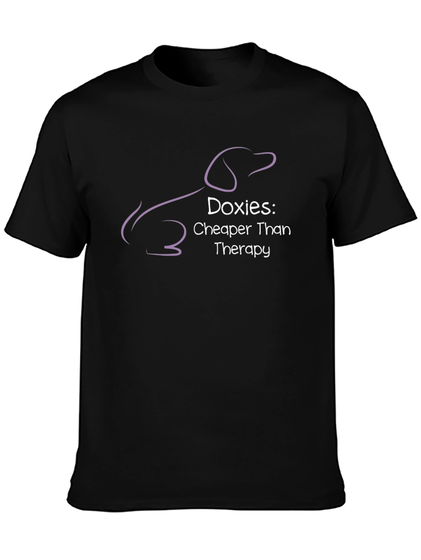 Doxies Cheaper Than Therapy Black T-Shirt