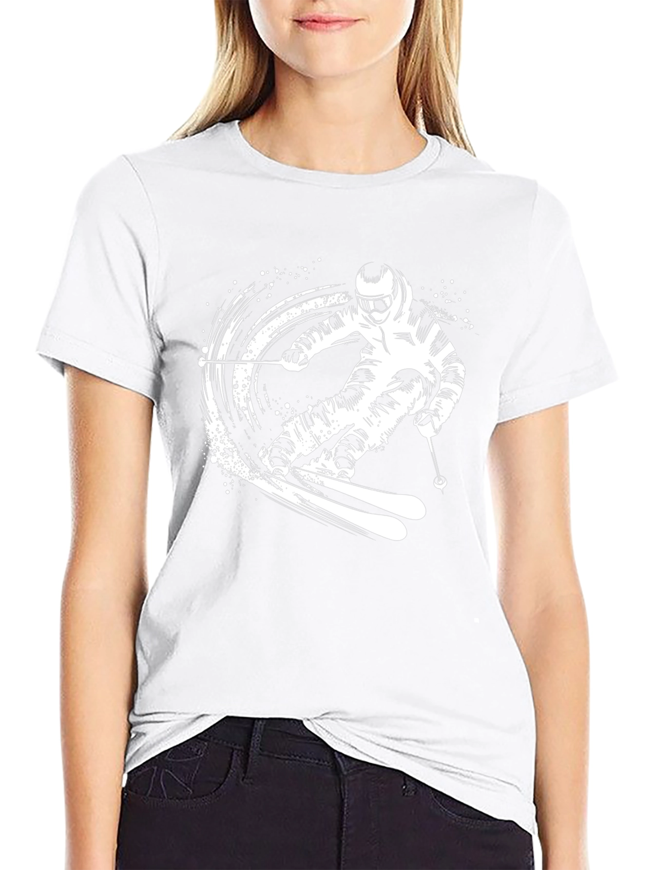 Skiing T-Shirt | Black Graphic Tee