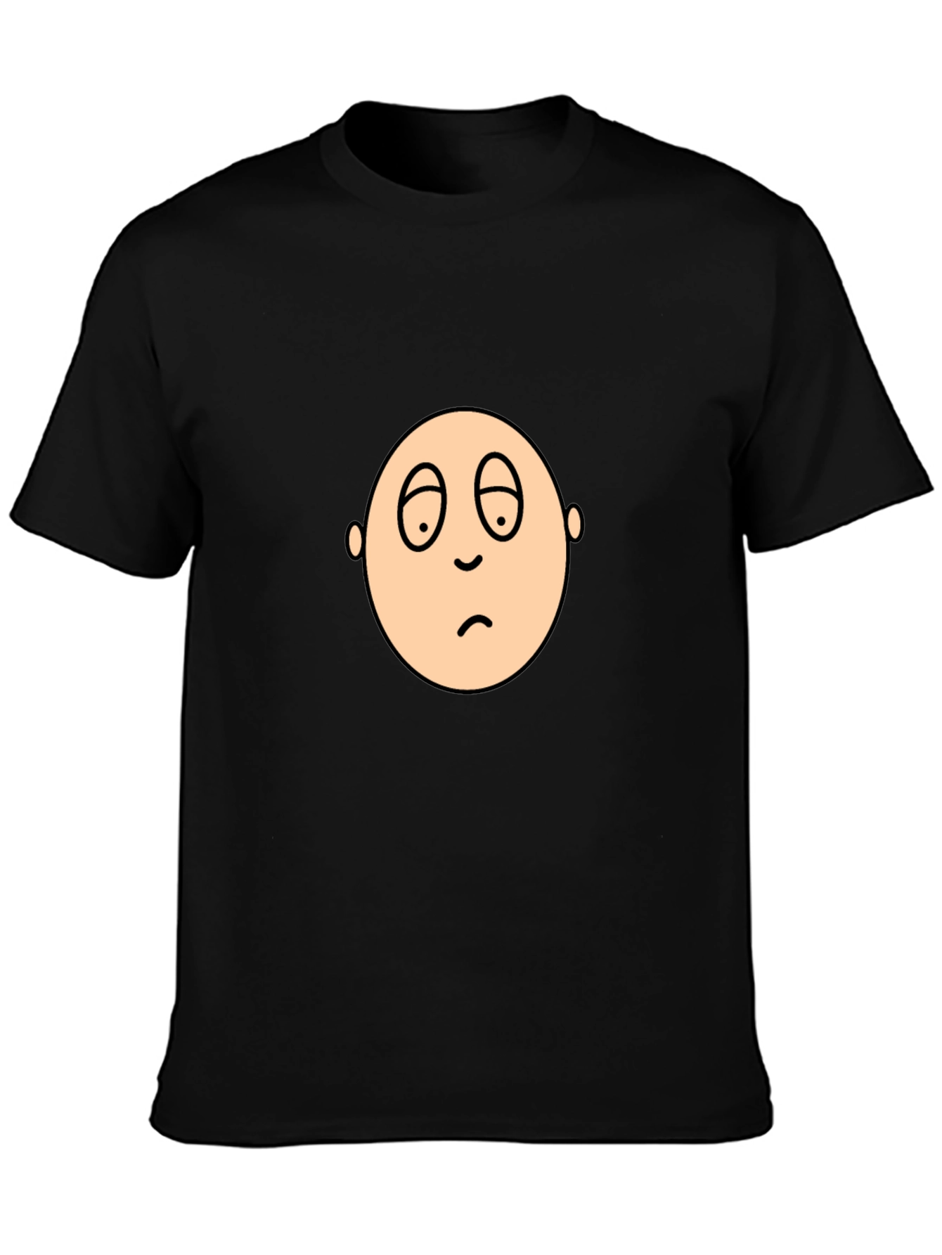 Sad Face Graphic Black T-Shirt