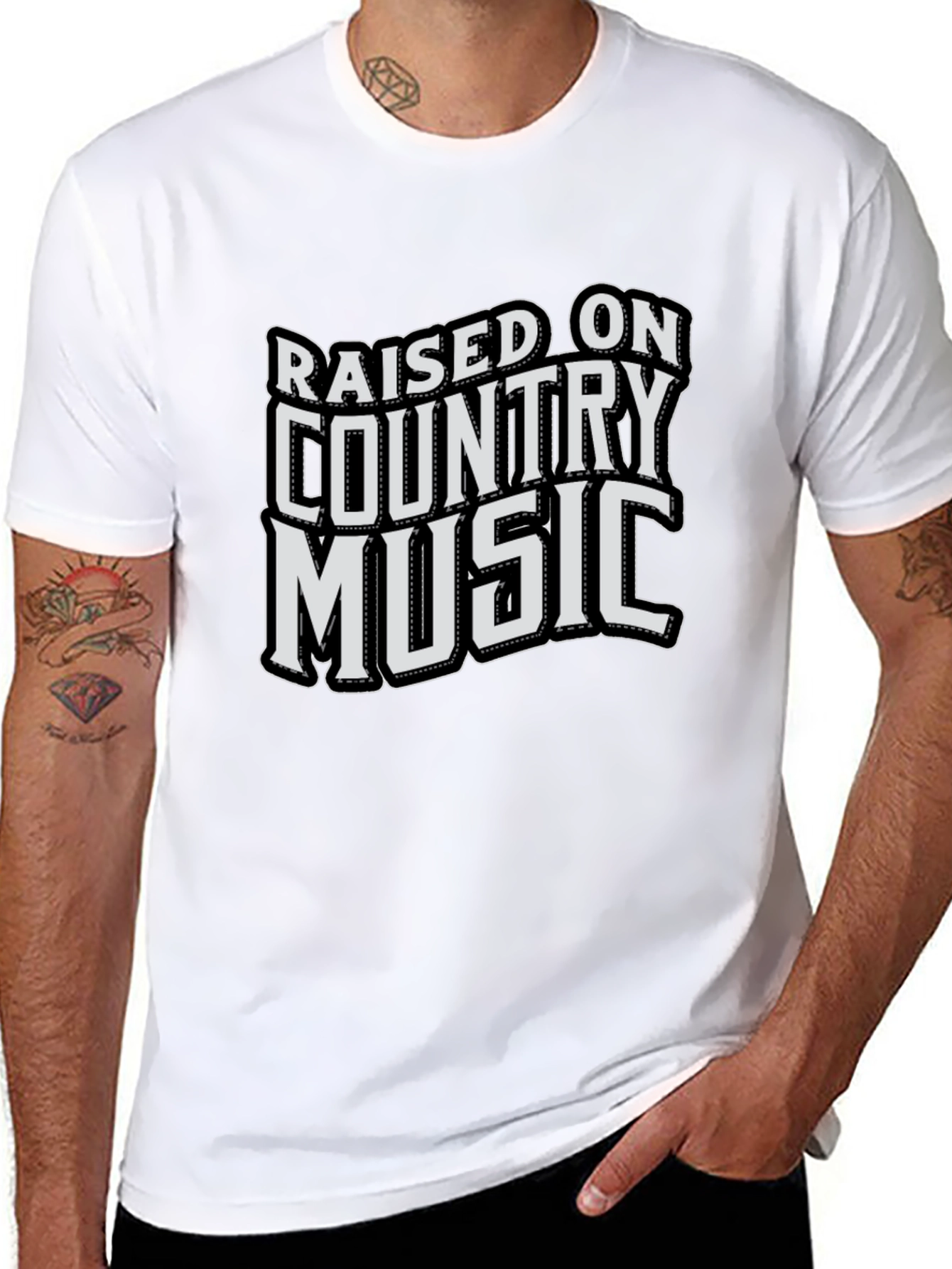 Raised on Country Music Graphic T-Shirt