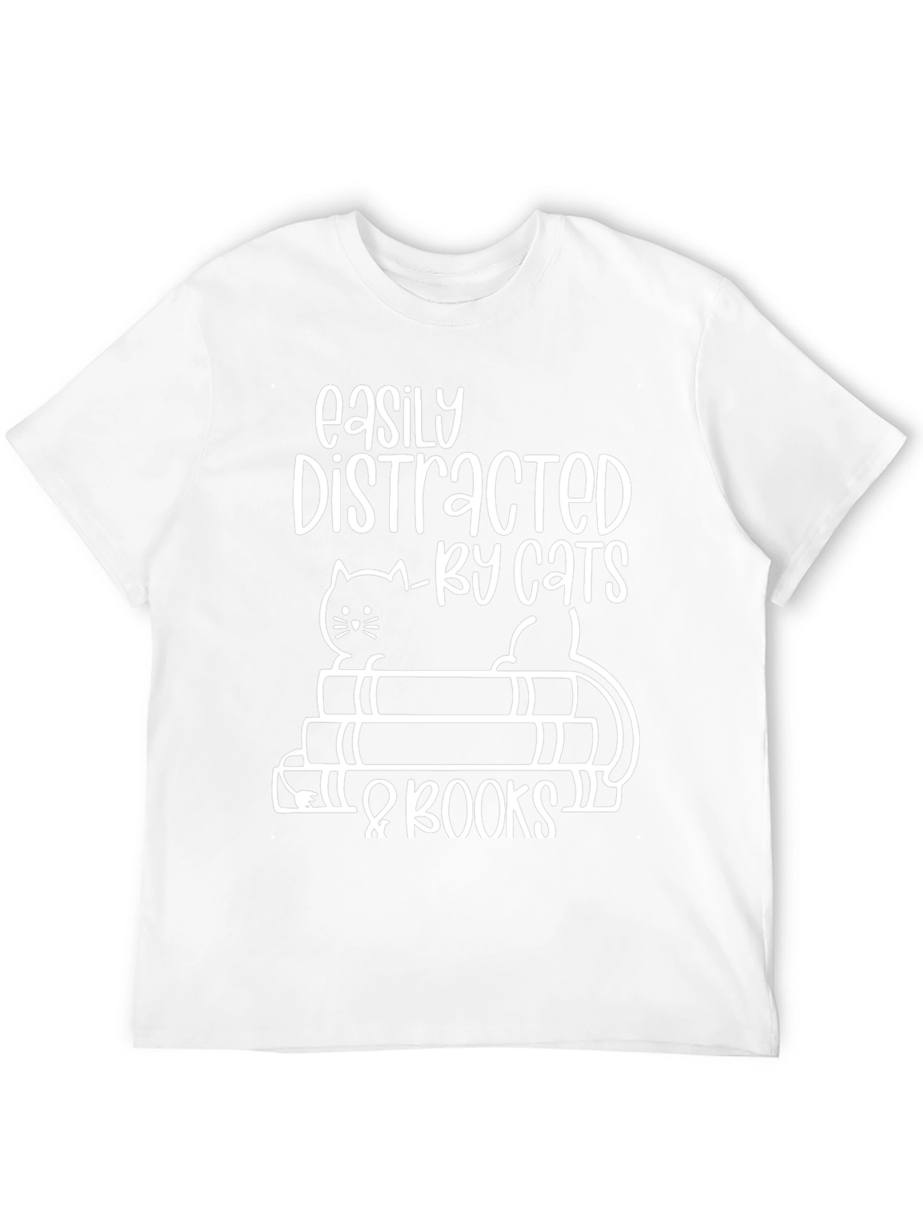 Easily Distracted by Cats & Books T-Shirt
