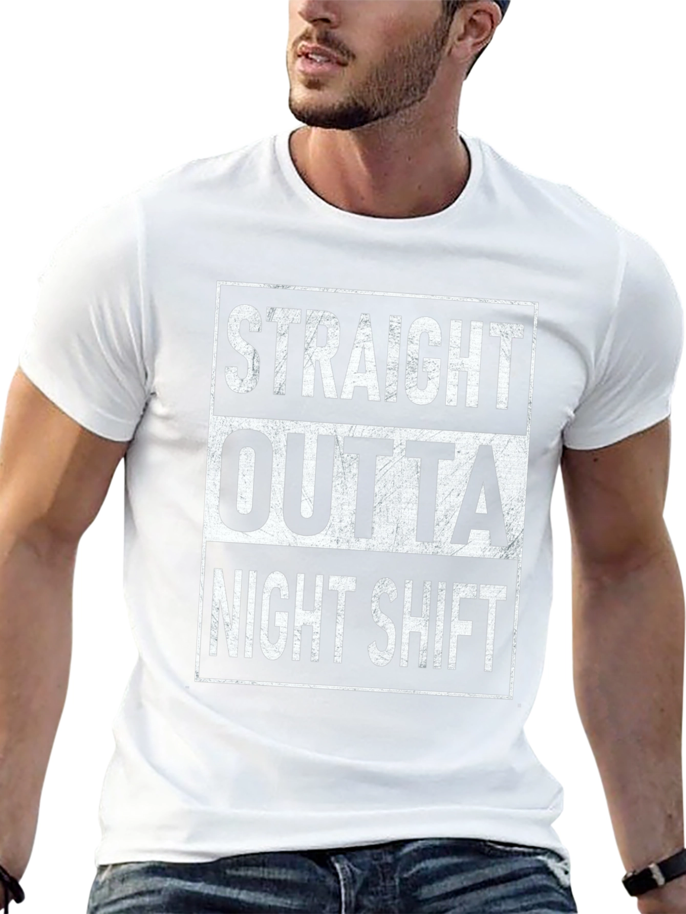 Straight Outta Night Shift Black T-Shirt